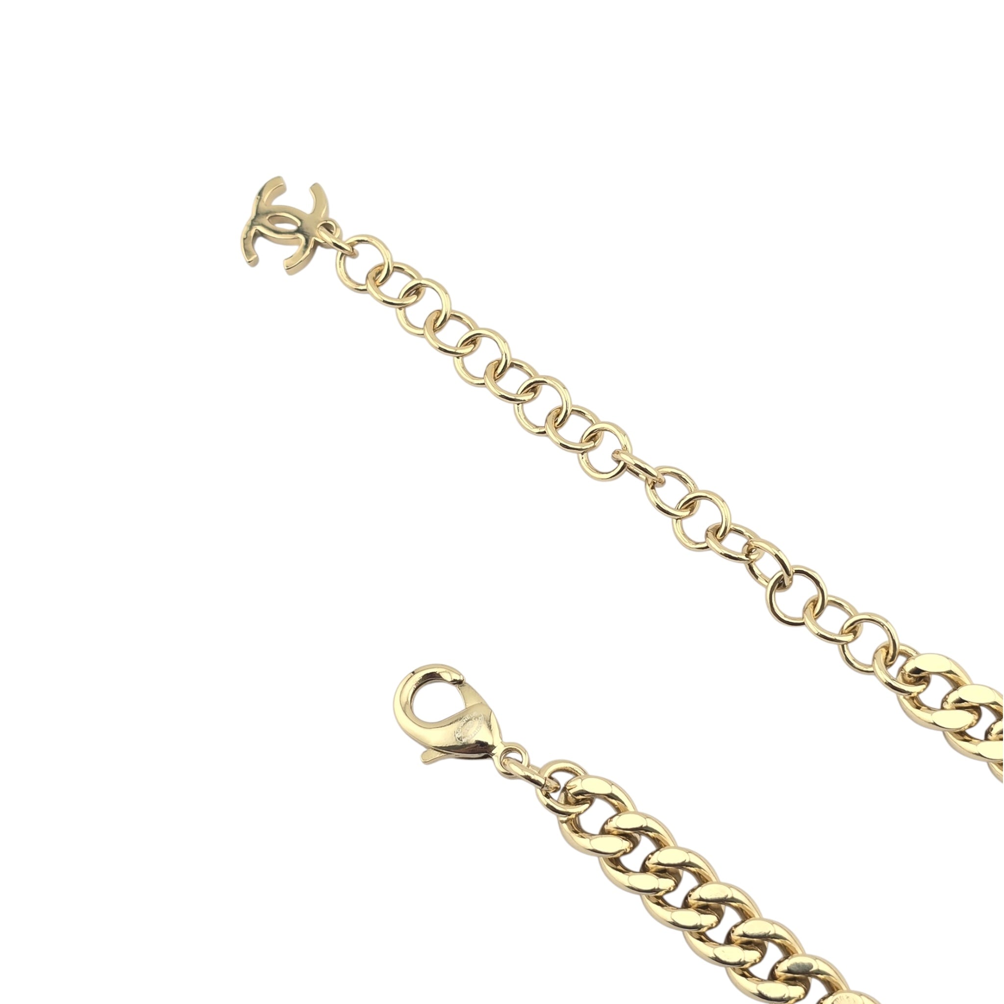 Chanel CC Heart Pendant Gold Choker Necklace 2023 CHANEL