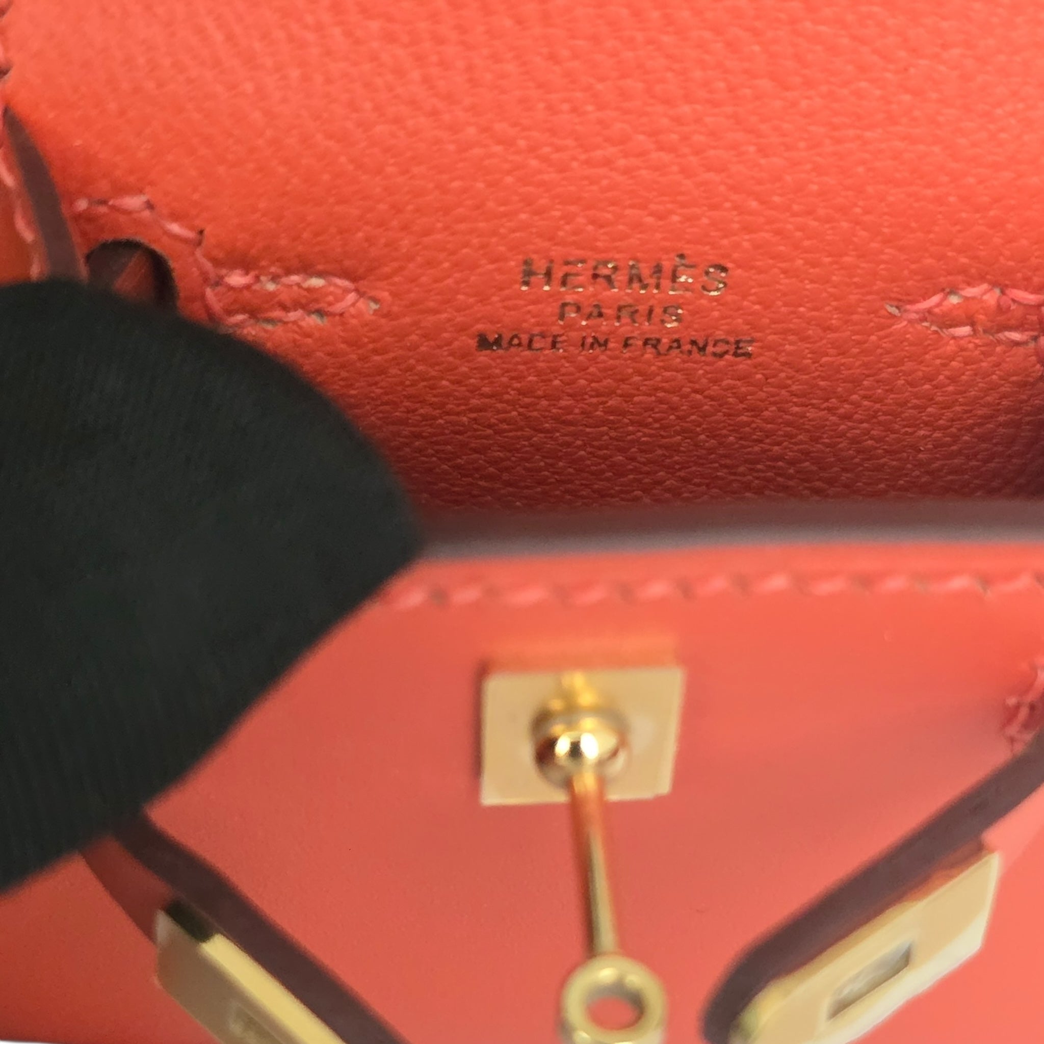 Hermes Tadelakt Mini Kelly Twilly Bag Charm Capucine HERMES