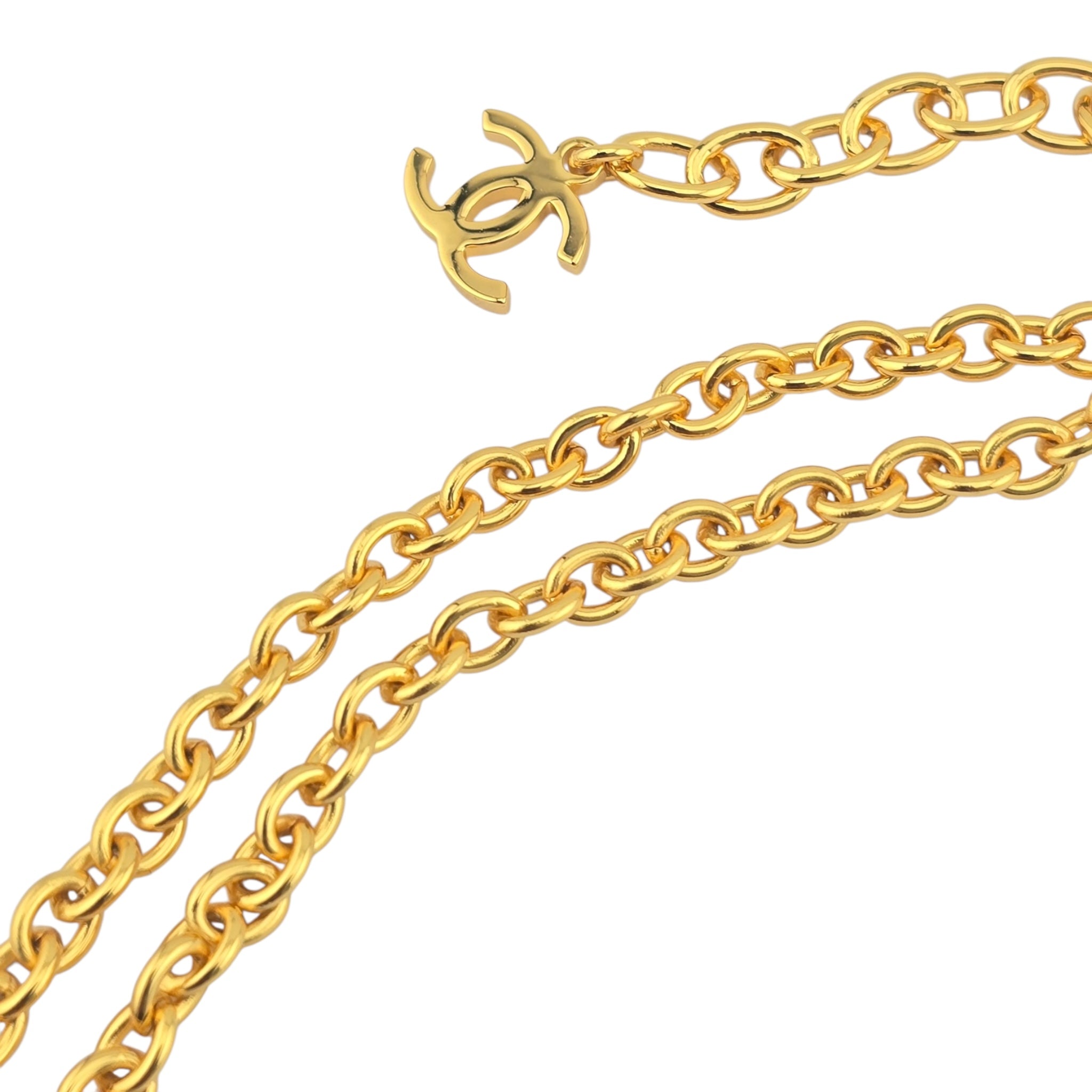 Chanel CC Gold Leaf Pendant Necklace 2025