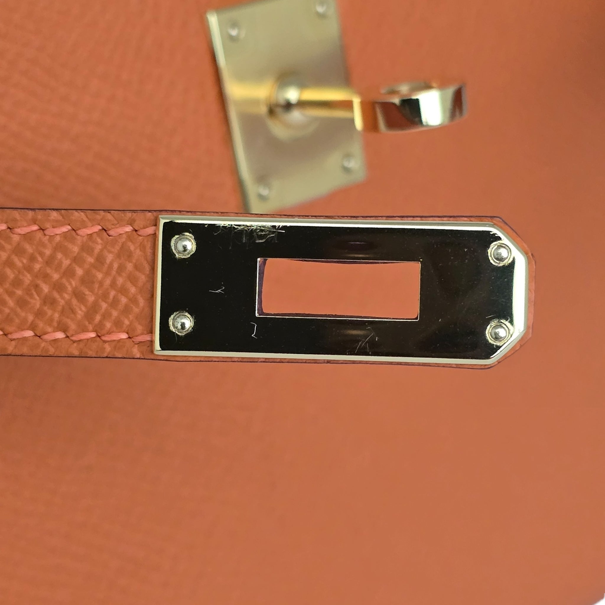 Hermes Mini Kelly II Epsom Orange Gold Hardware Bag HERMES