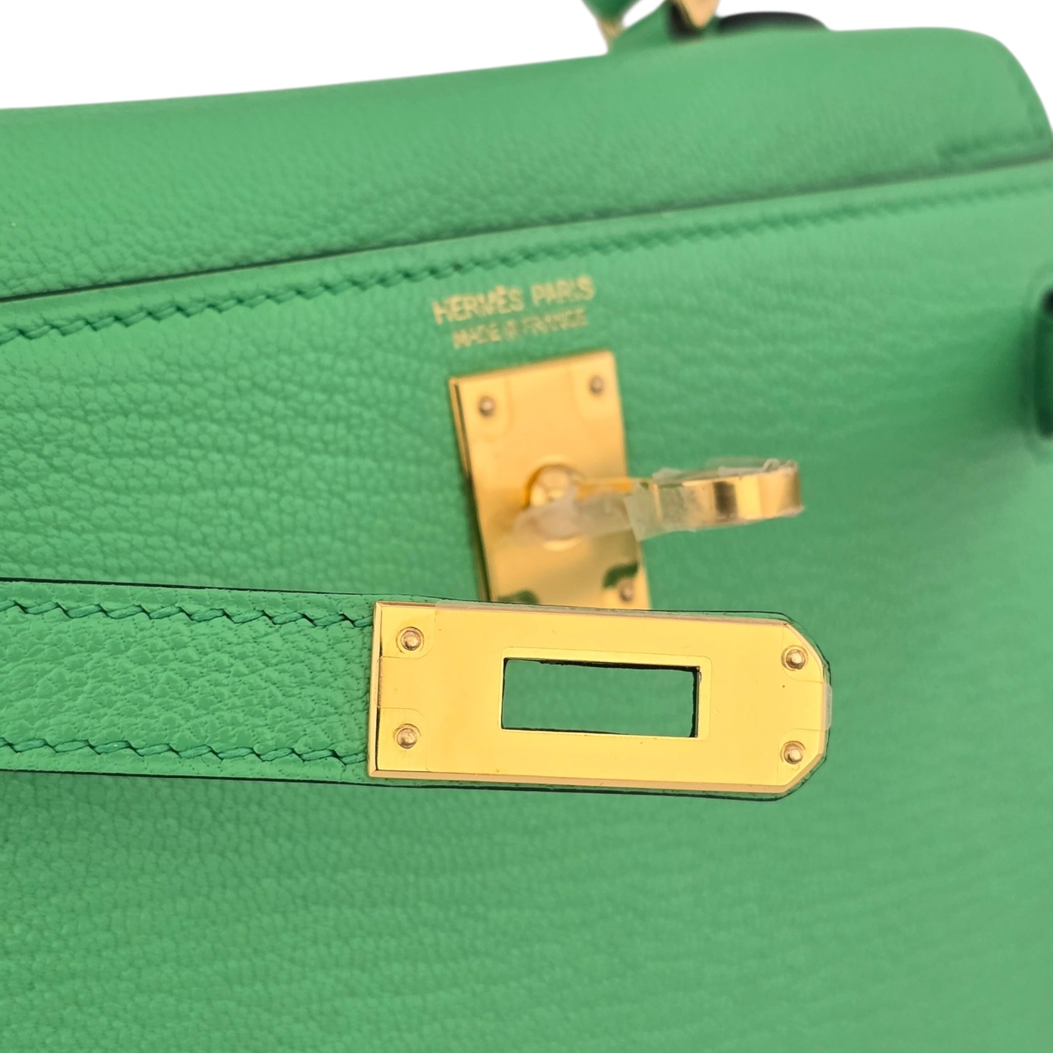 Hermes Mini Kelly II Chèvre Vert Comics Gold Hardware Bag HERMES