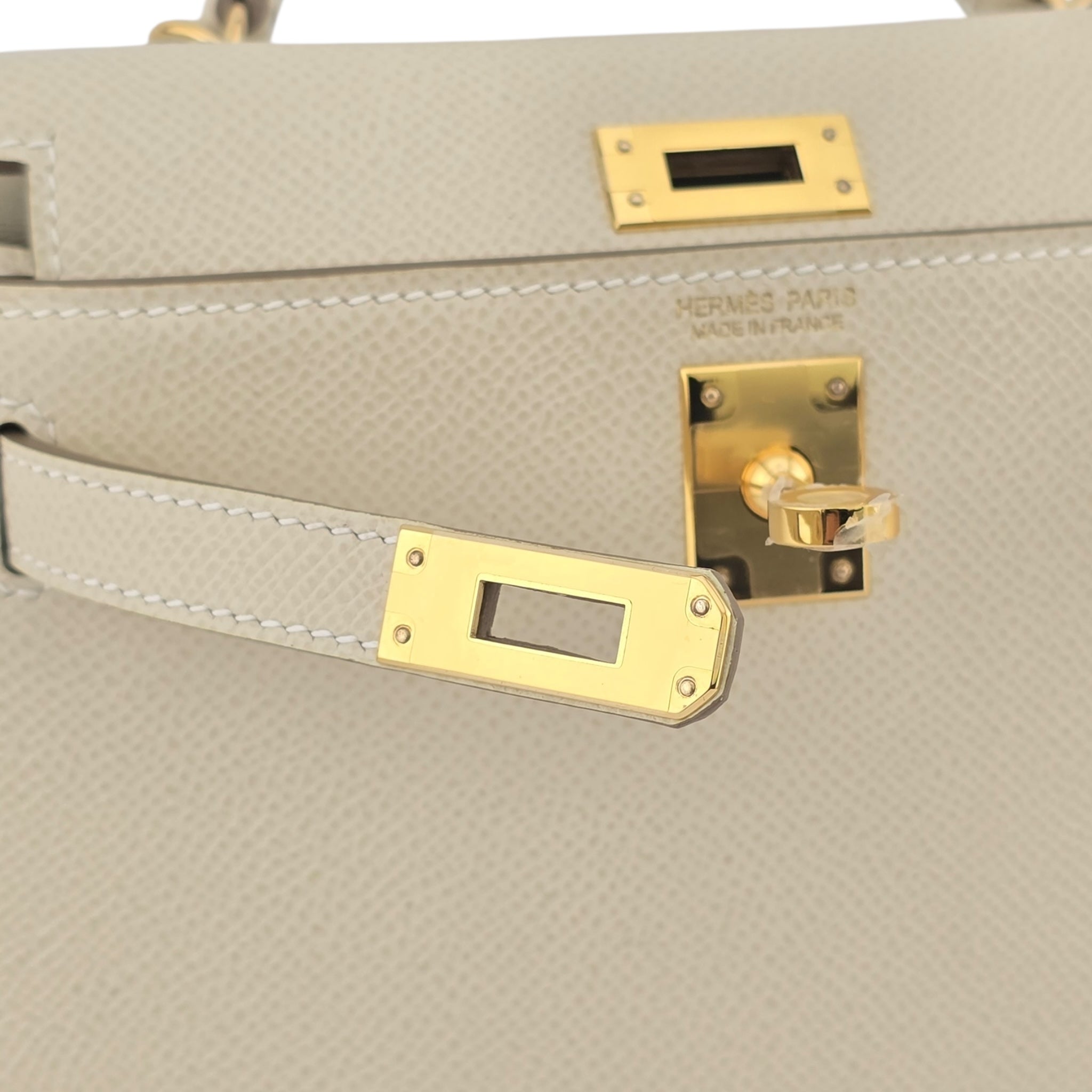 Hermes Mini Kelly II Epsom Craie Gold Hardware Bag HERMES