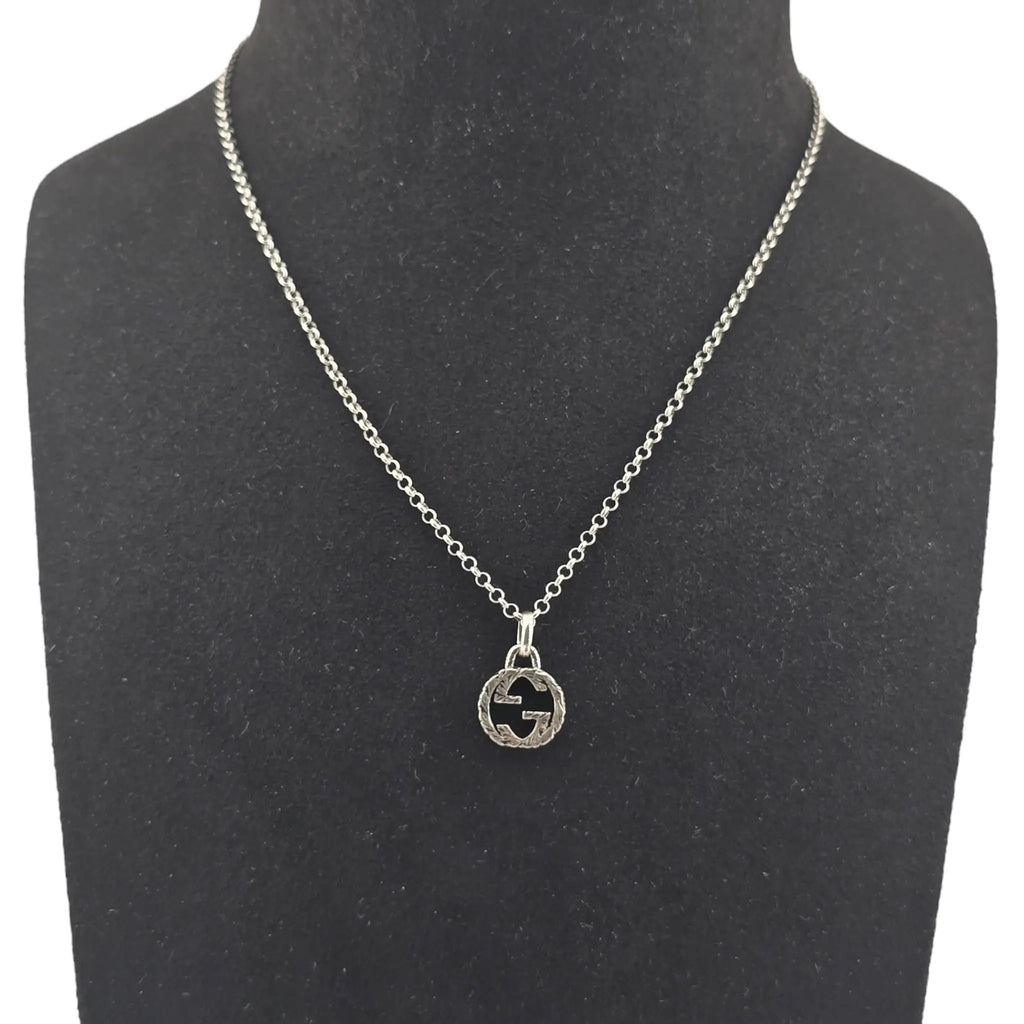 GUCCI GG Double G 925 Sterling Silver Necklace GUCCI