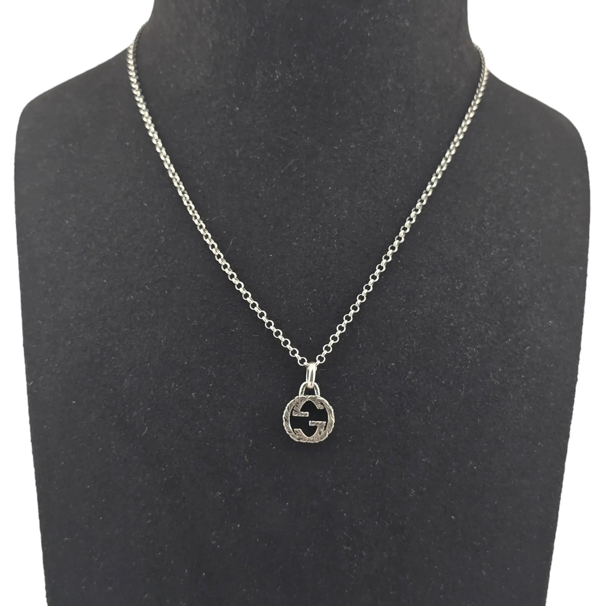 GUCCI GG Double G 925 Sterling Silver Necklace GUCCI