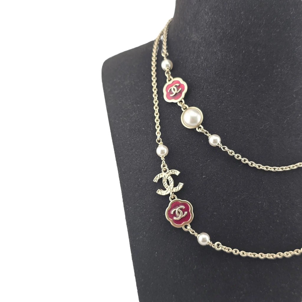 Chanel CC Faux Pearl Metal Long Necklace 2025 CHANEL