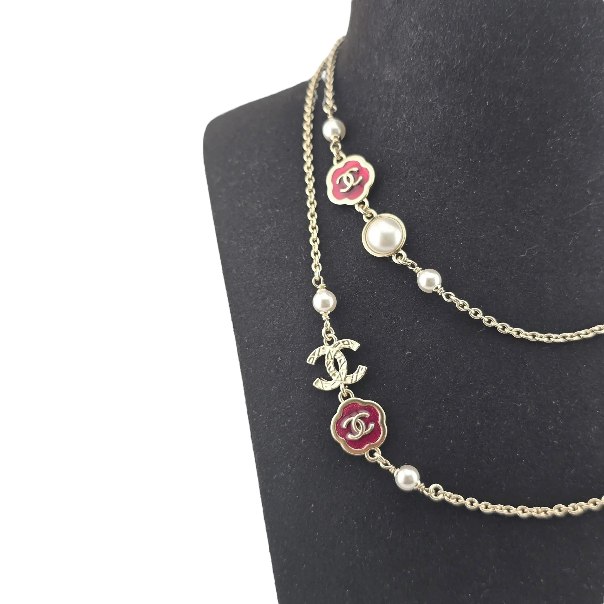 Chanel CC Faux Pearl Metal Long Necklace 2025 CHANEL