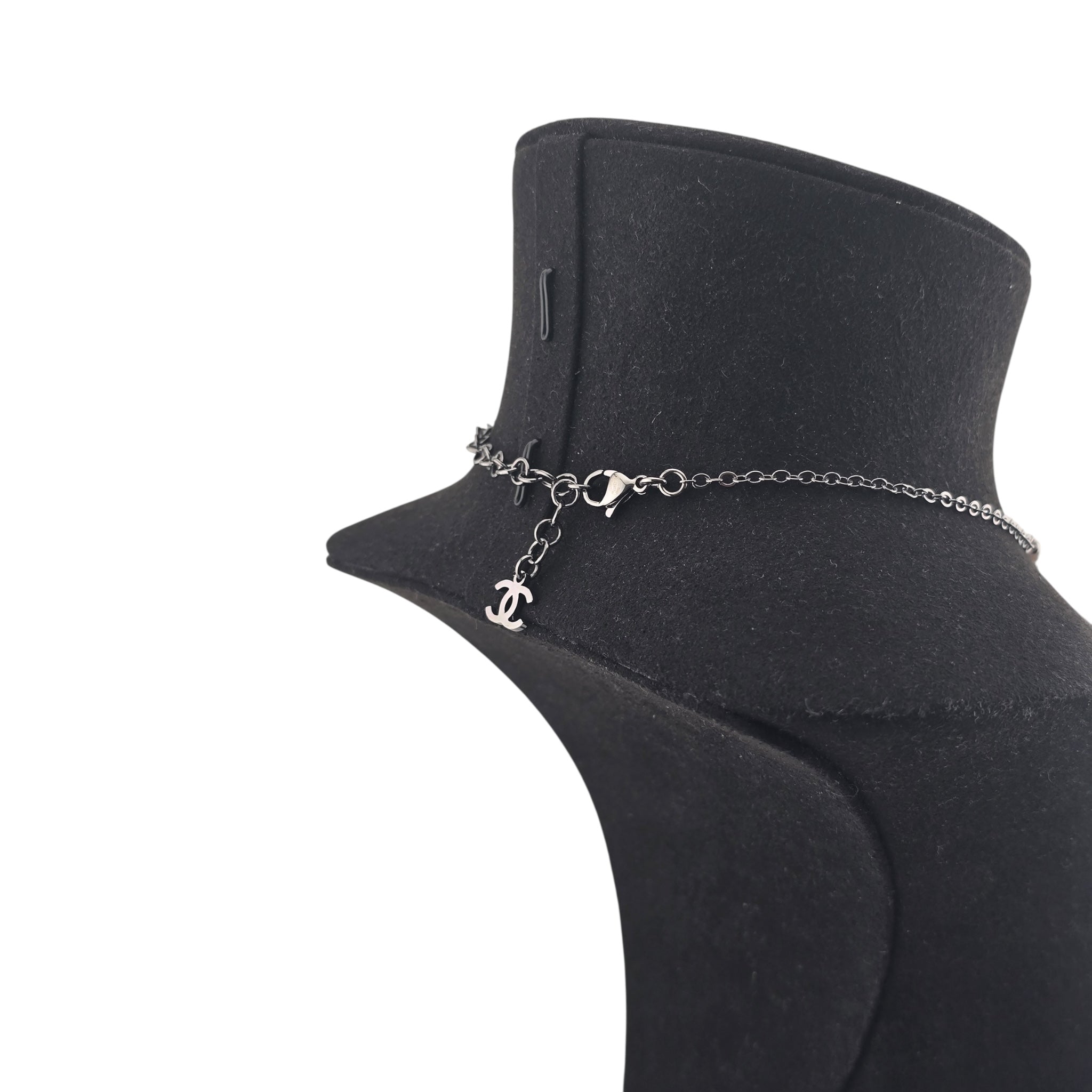 Chanel CC Gunmetal Pink Necklace 2025