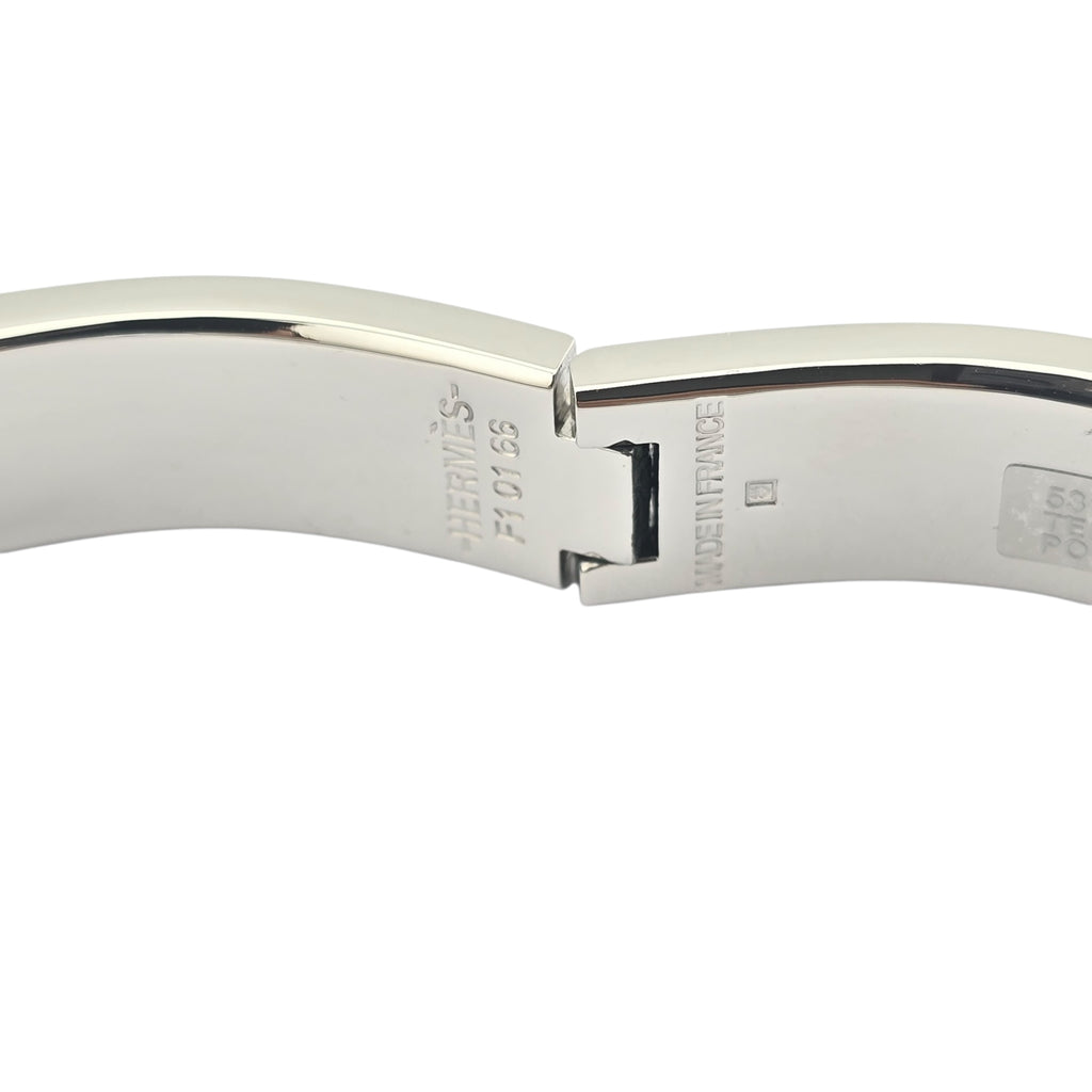 Hermes Clic H Bracelet Navy Blue Palladium GM
