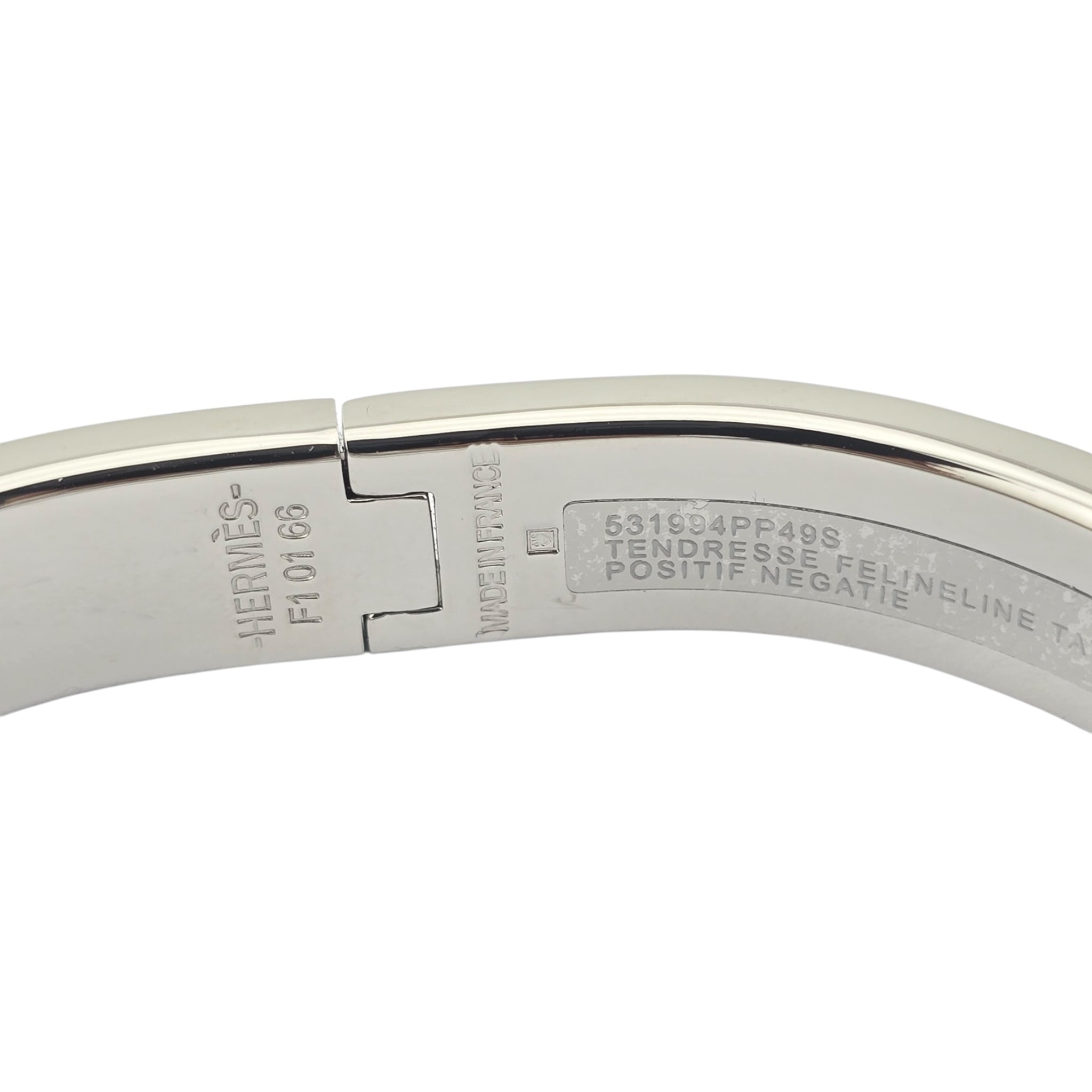 Hermes Clic H Bracelet Rose Azalee Palladium GM