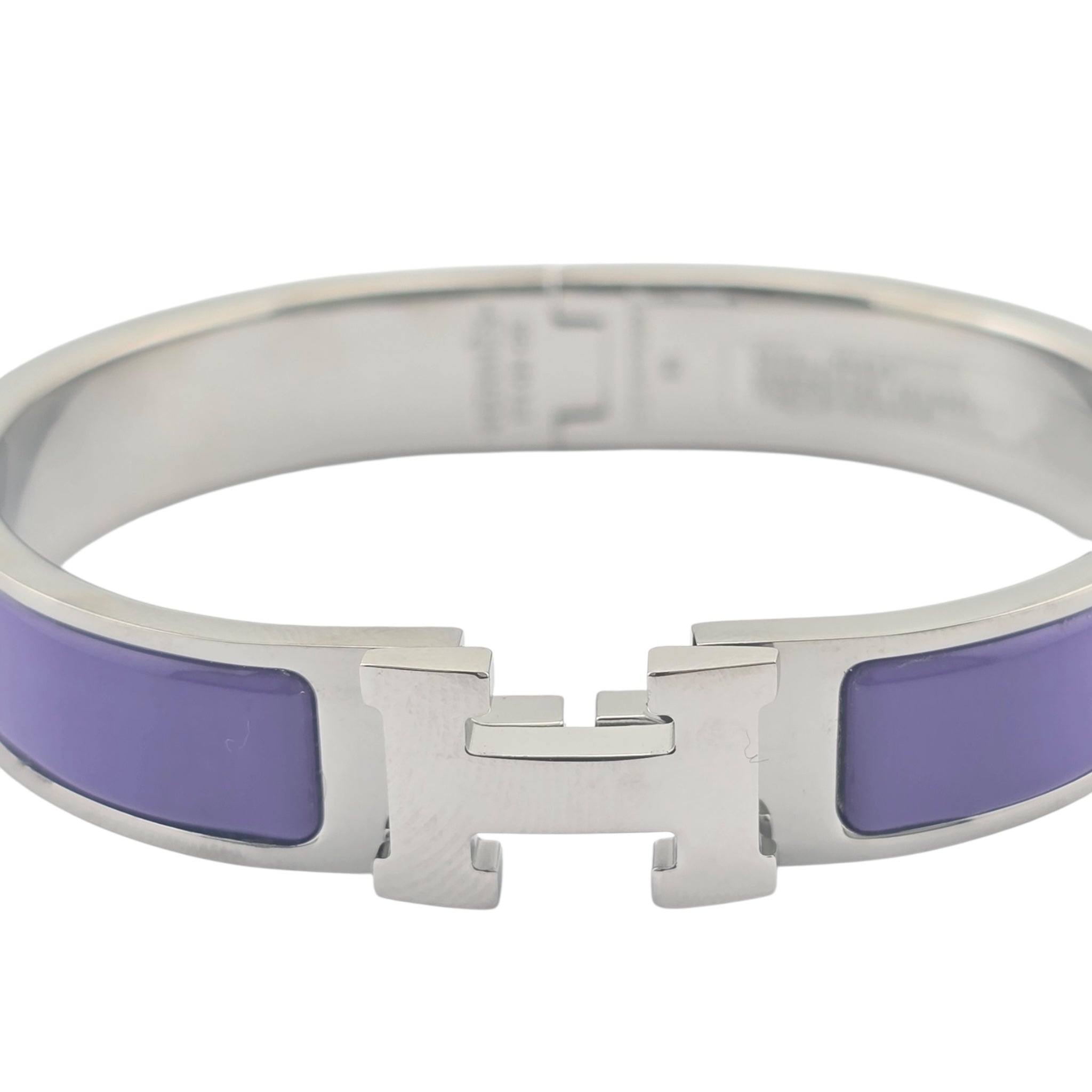 Hermes Clic H Bracelet Purple Lilas Palladium GM