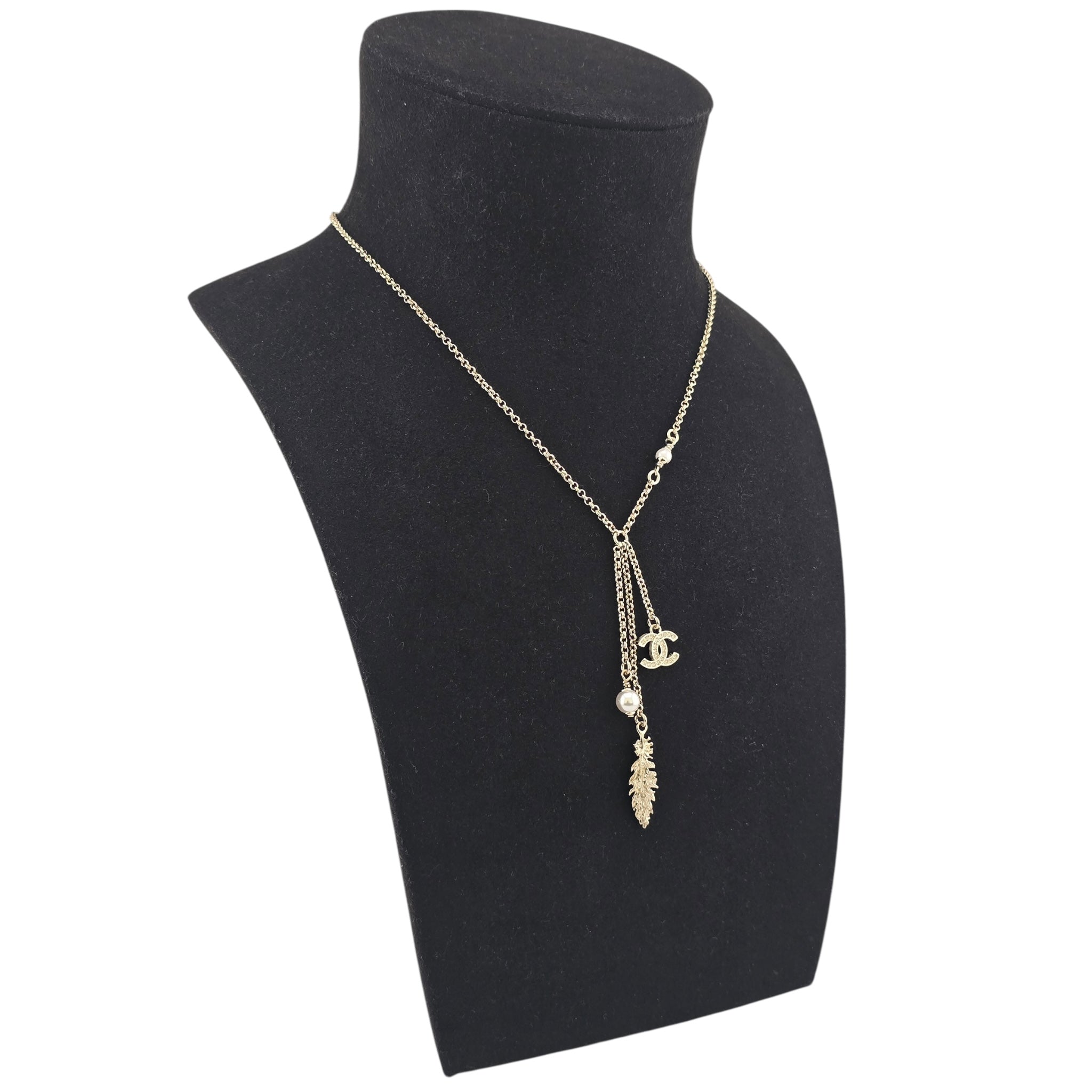 Chanel CC Gold Drop Pendant Necklace 2025