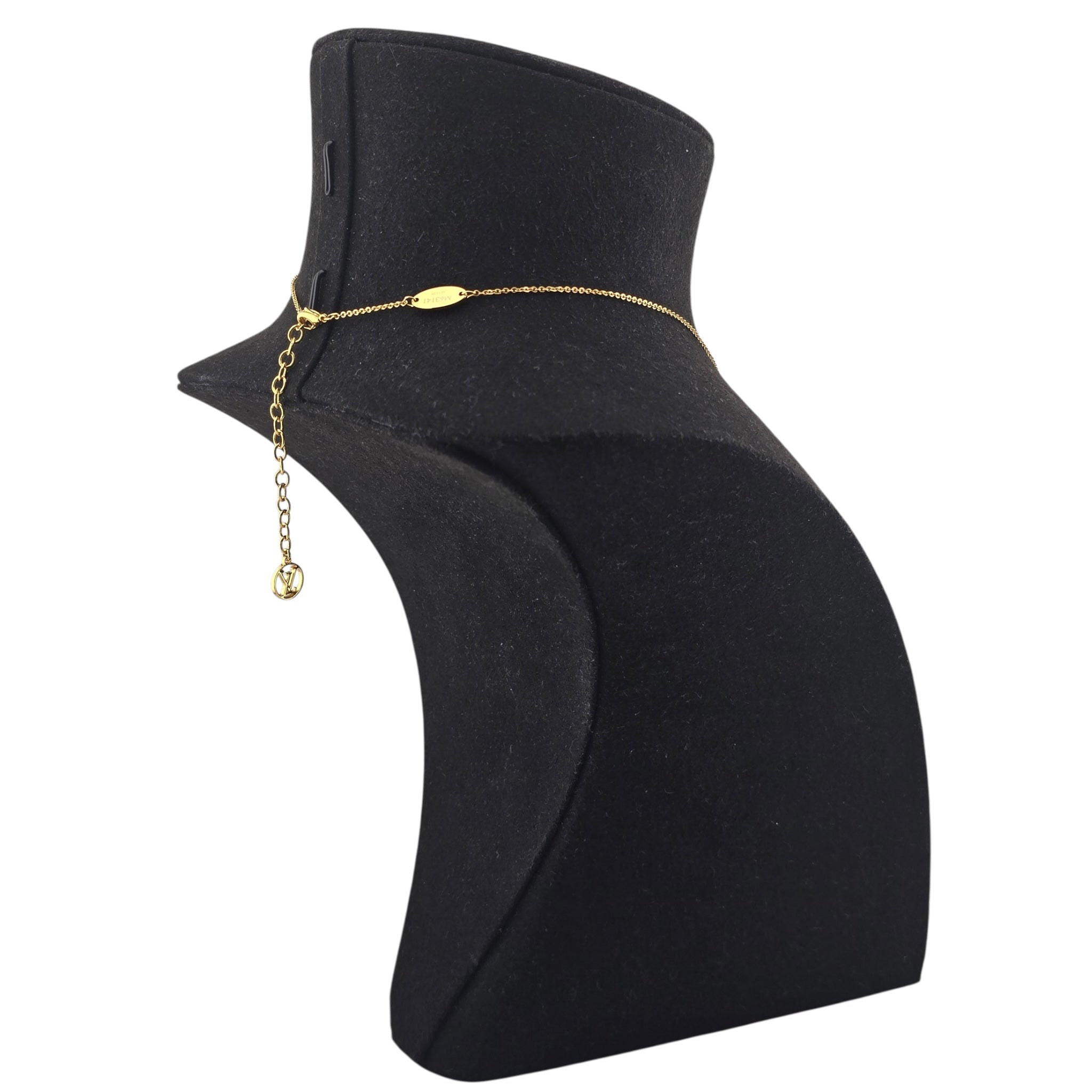 Louis Vuitton LV Nanogram Name Tag Necklace Gold