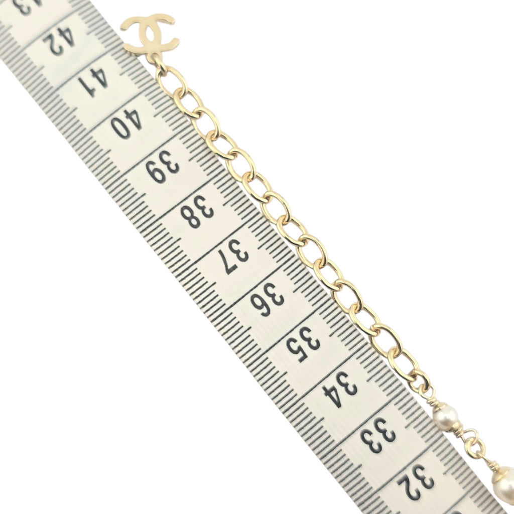 Chanel CC Gold Faux Pearl Necklace 2022 CHANEL
