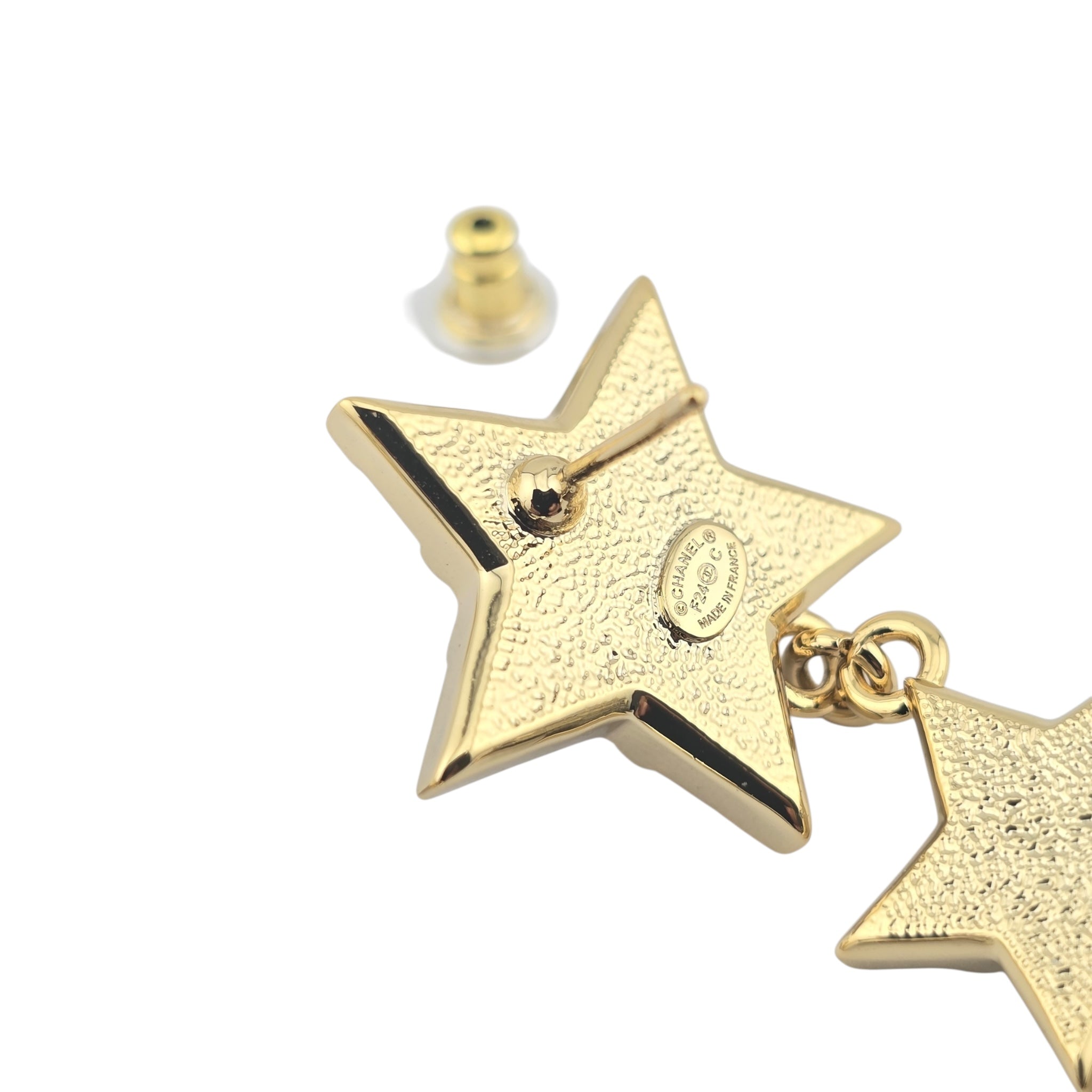Chanel CC Gold Stars Drop Earrings 2024 CHANEL