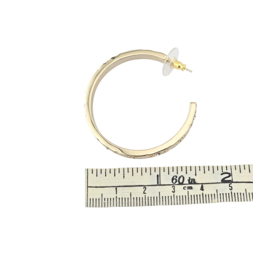 Chanel CC Gold Hoop Metal Earrings 2025 CHANEL