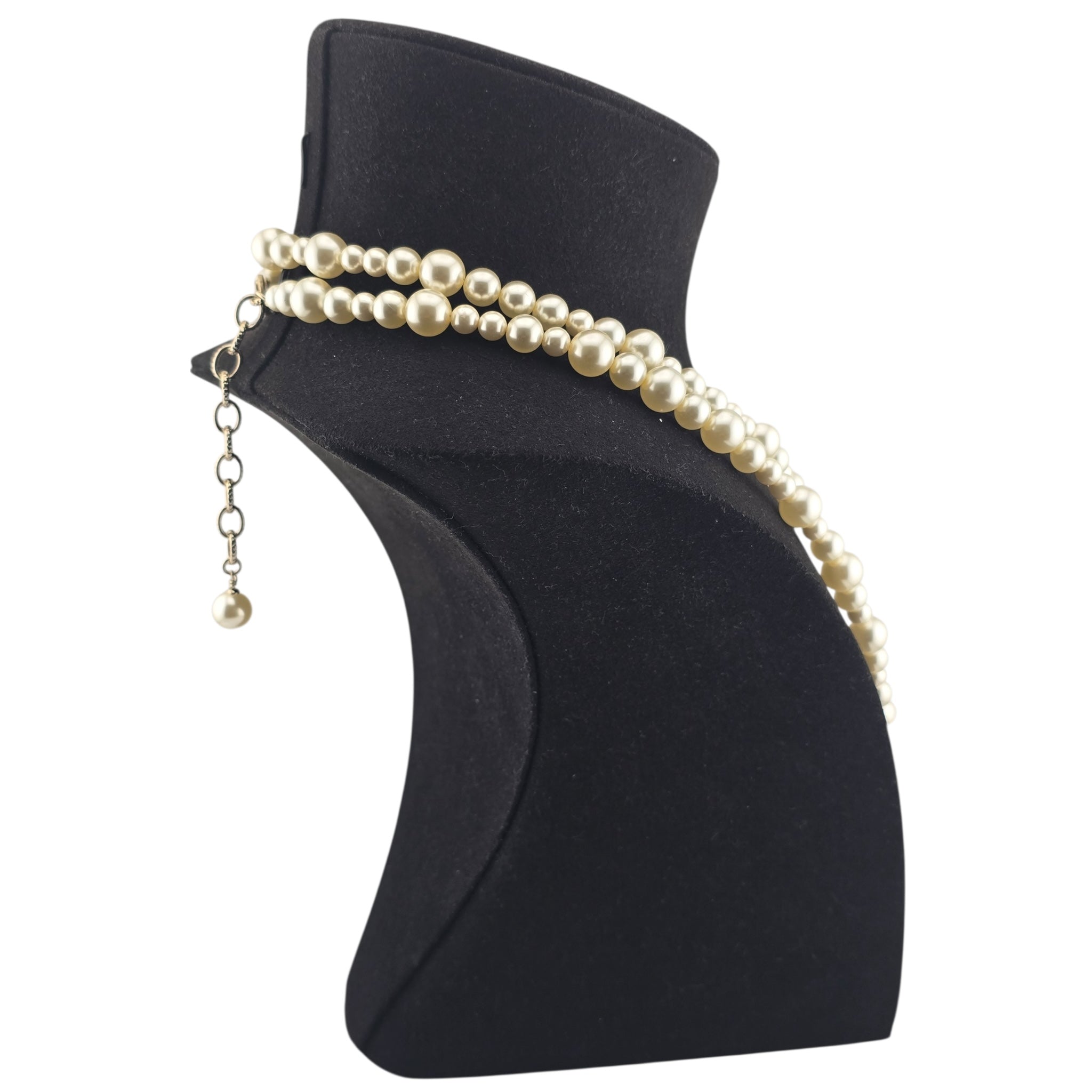 Chanel CC Faux Pearl Crystal Long Floral Necklace 2021 CHANEL