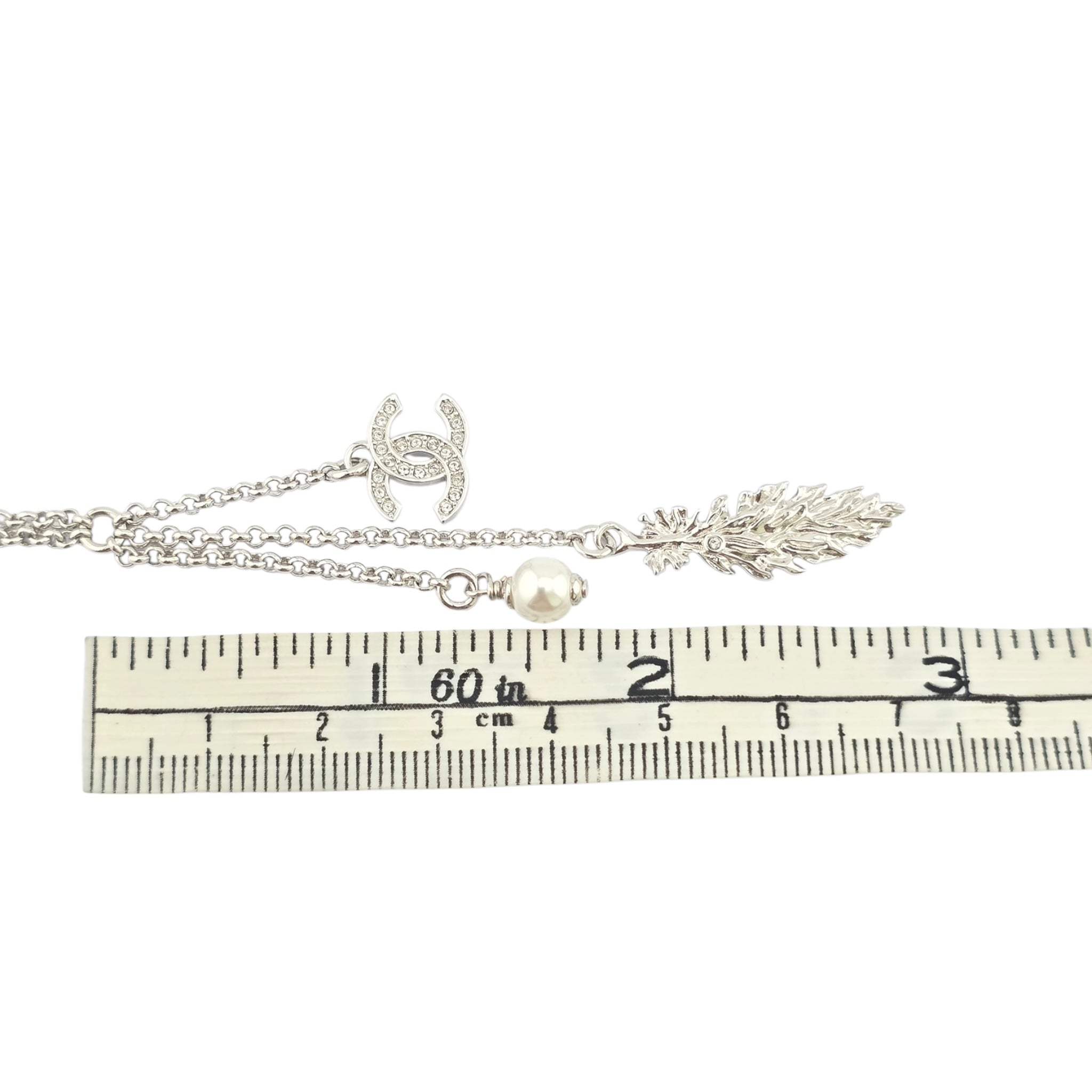 Chanel CC Silver Drop Pendant Necklace 2025 CHANEL