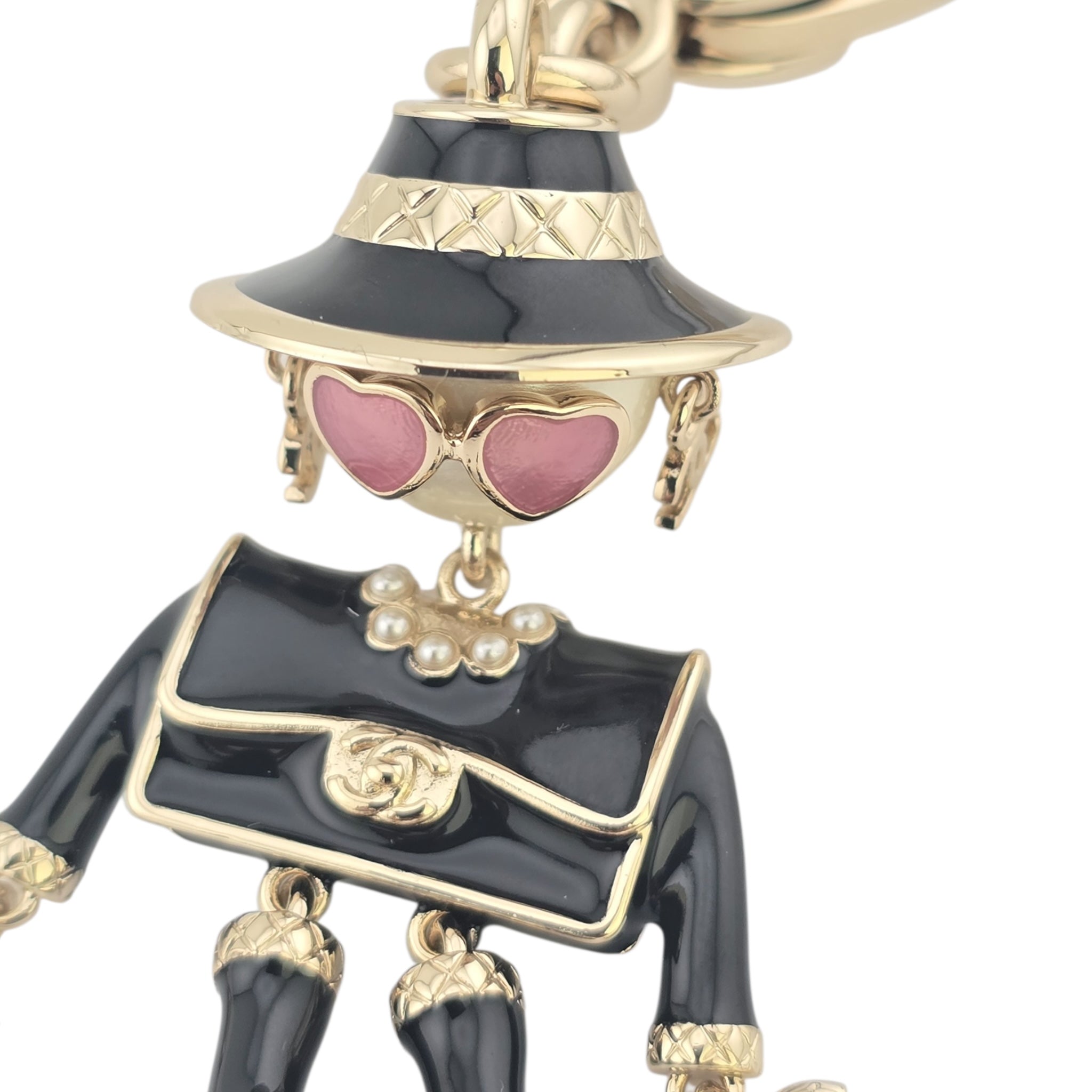 Chanel CC Robot Black Key Ring Bag Charm 25B CHANEL