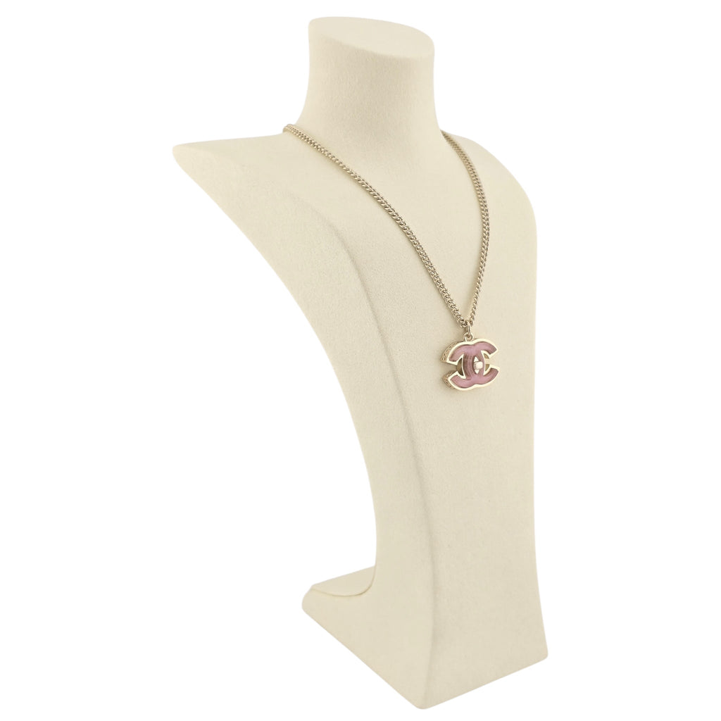Chanel CC Gold Pink Resin Necklace 2025 CHANEL