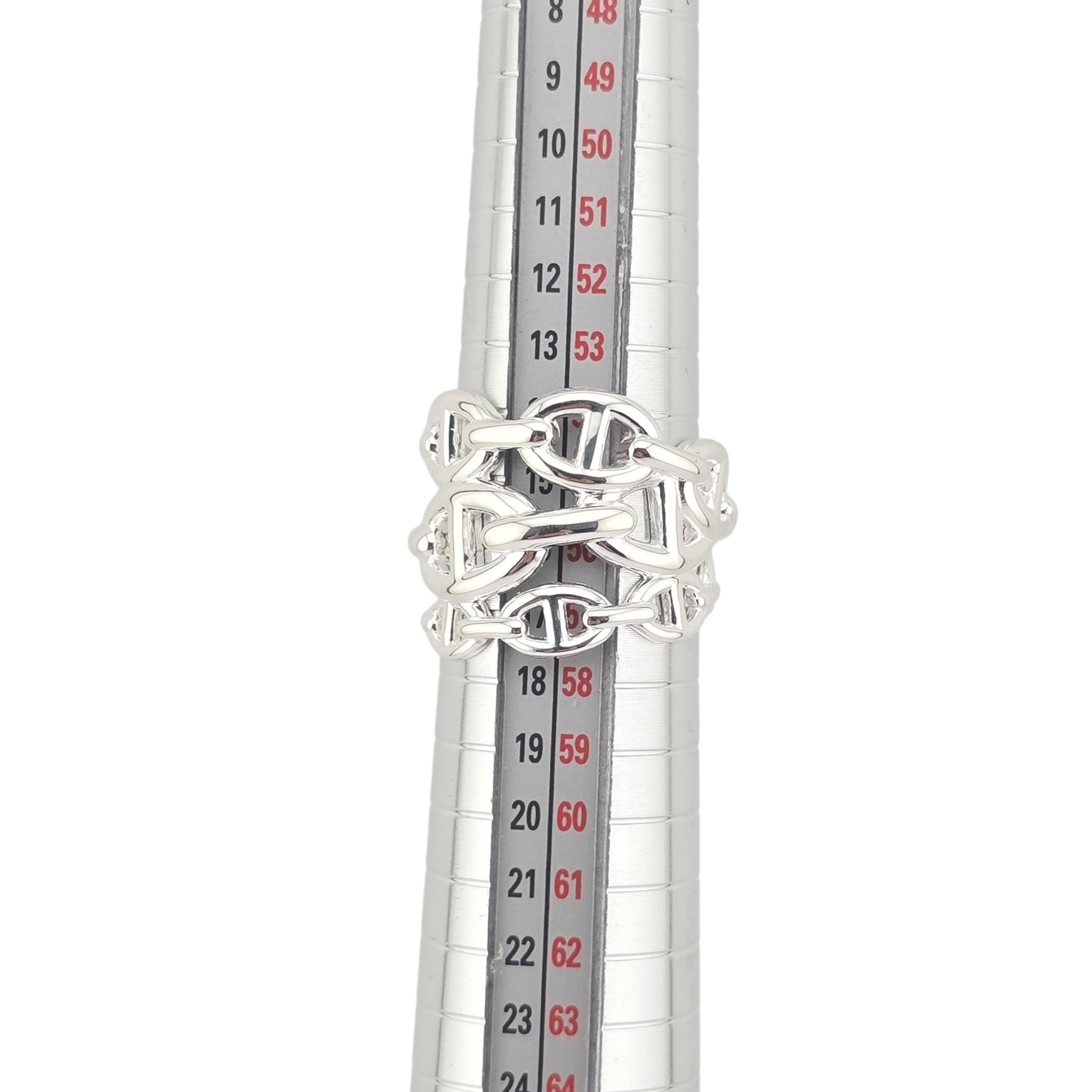 Hermes Chaine d'ancre Enchainee Silver Ring Large Model HERMES