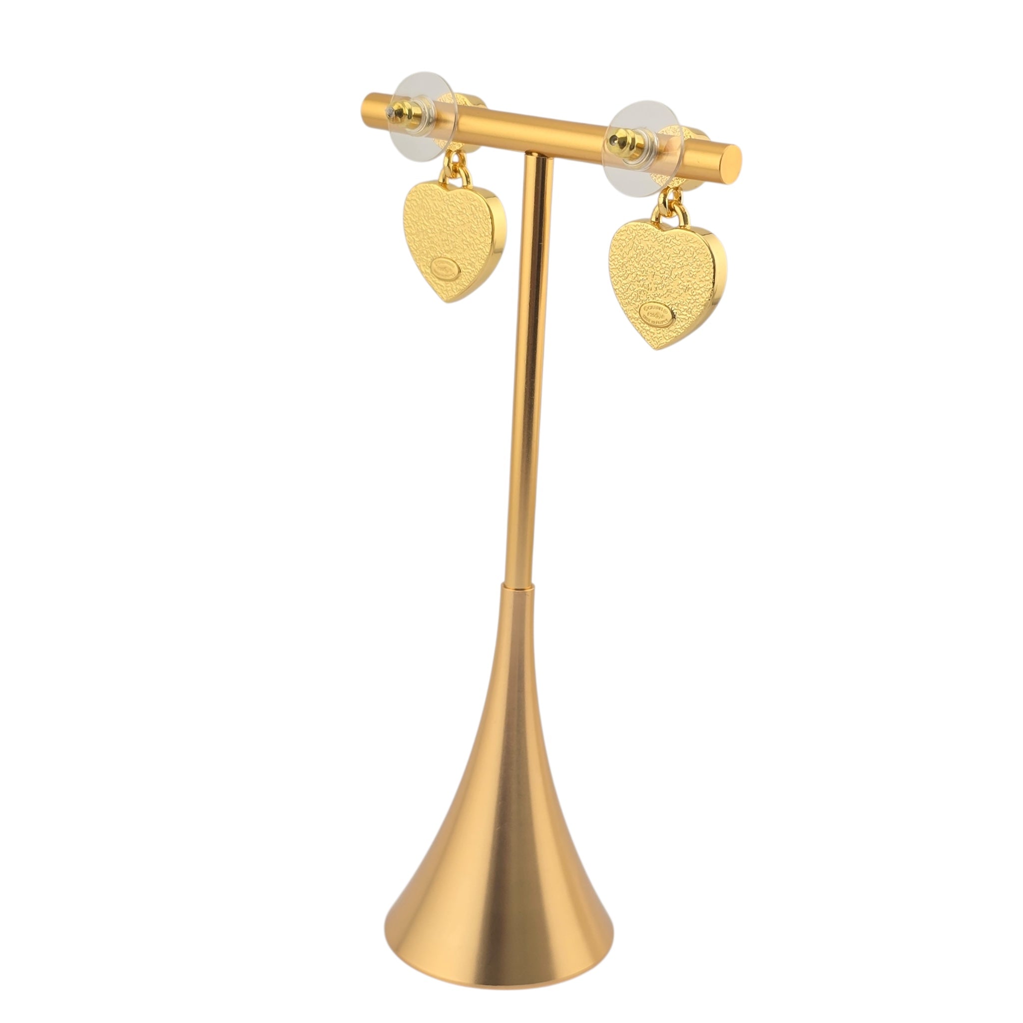 Chanel CC Gold Black Heart Drop Earrings 2025 CHANEL