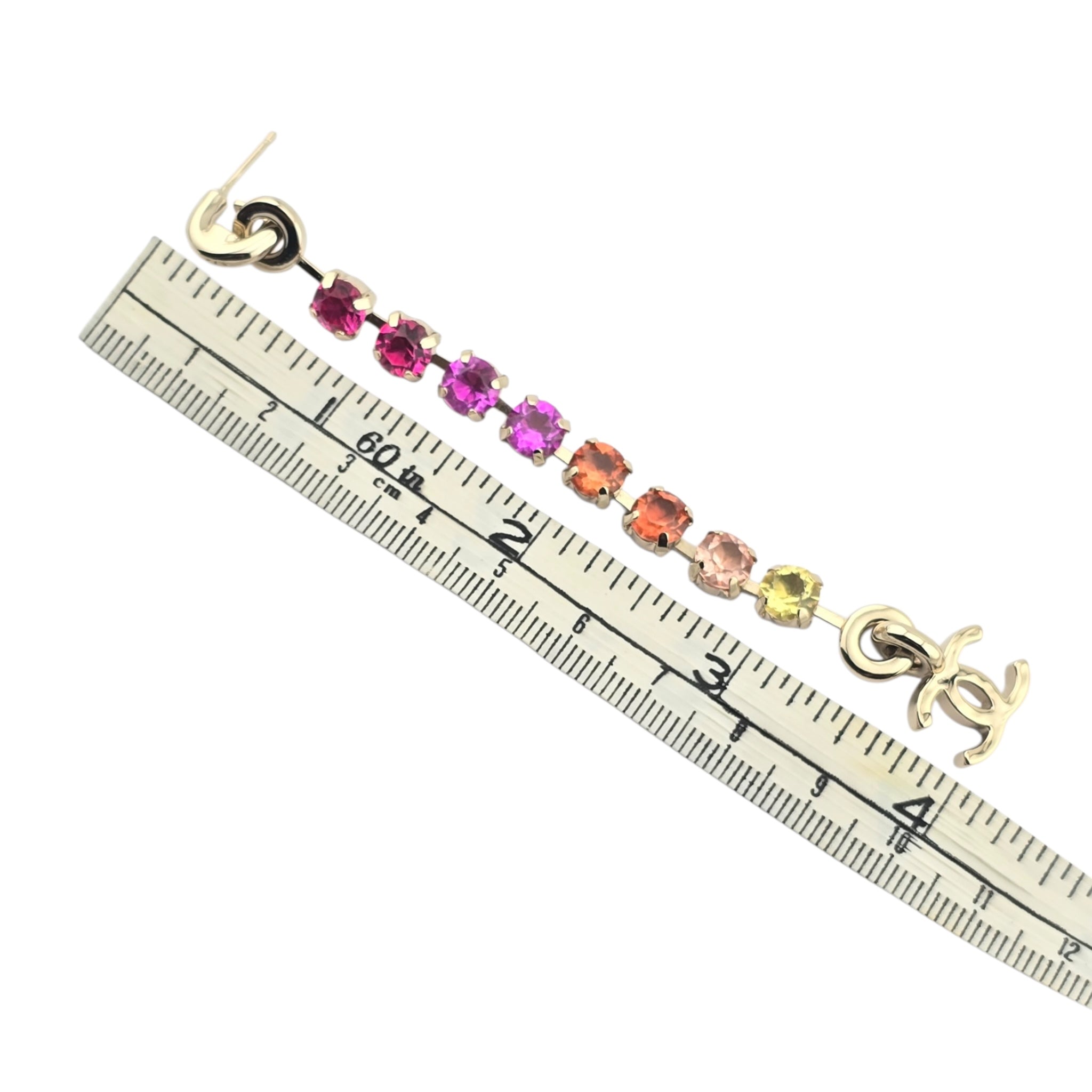 Chanel CC Rainbow Crystal Earrings A24 CHANEL