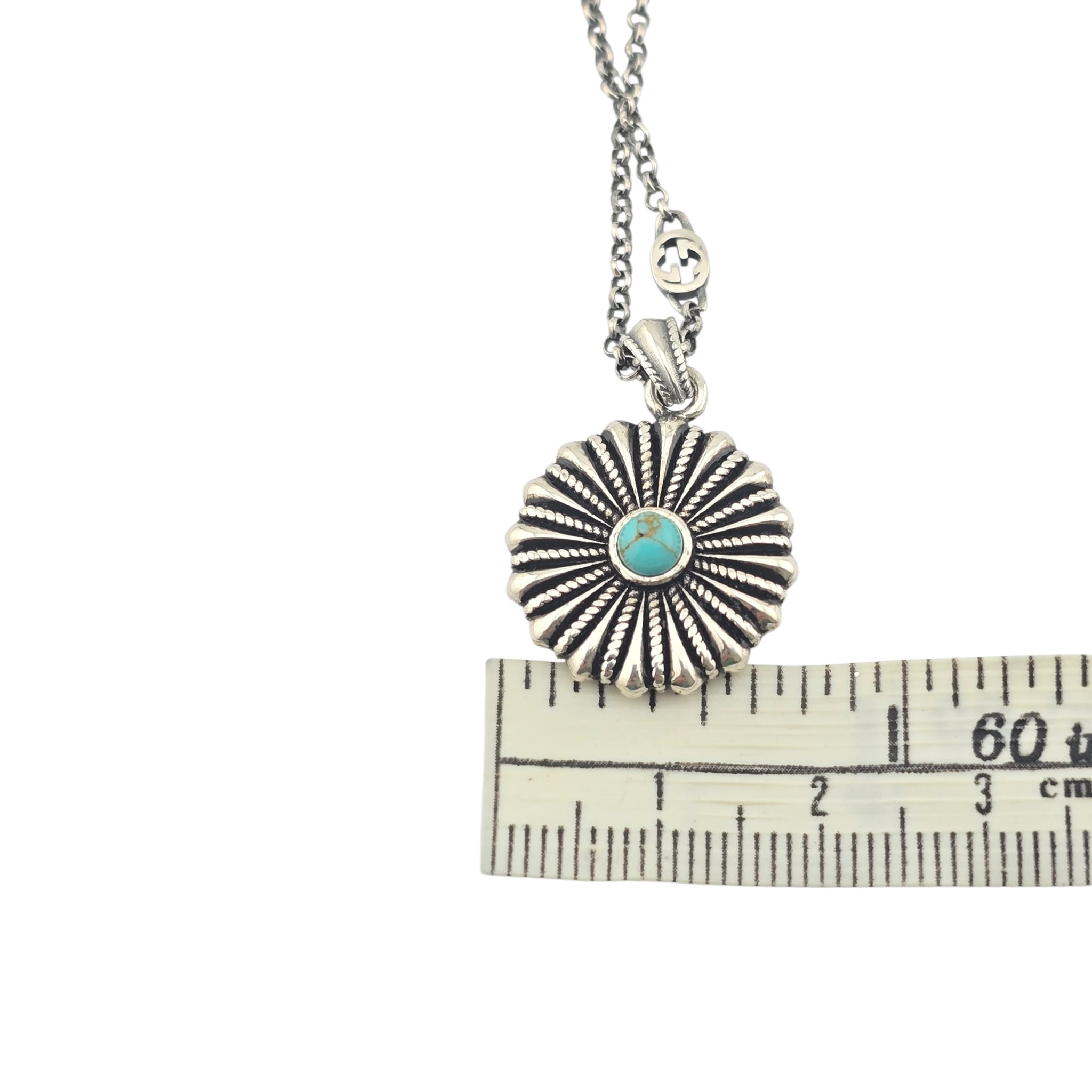 GUCCI Interlocking G Flower Sterling Silver Necklace GUCCI