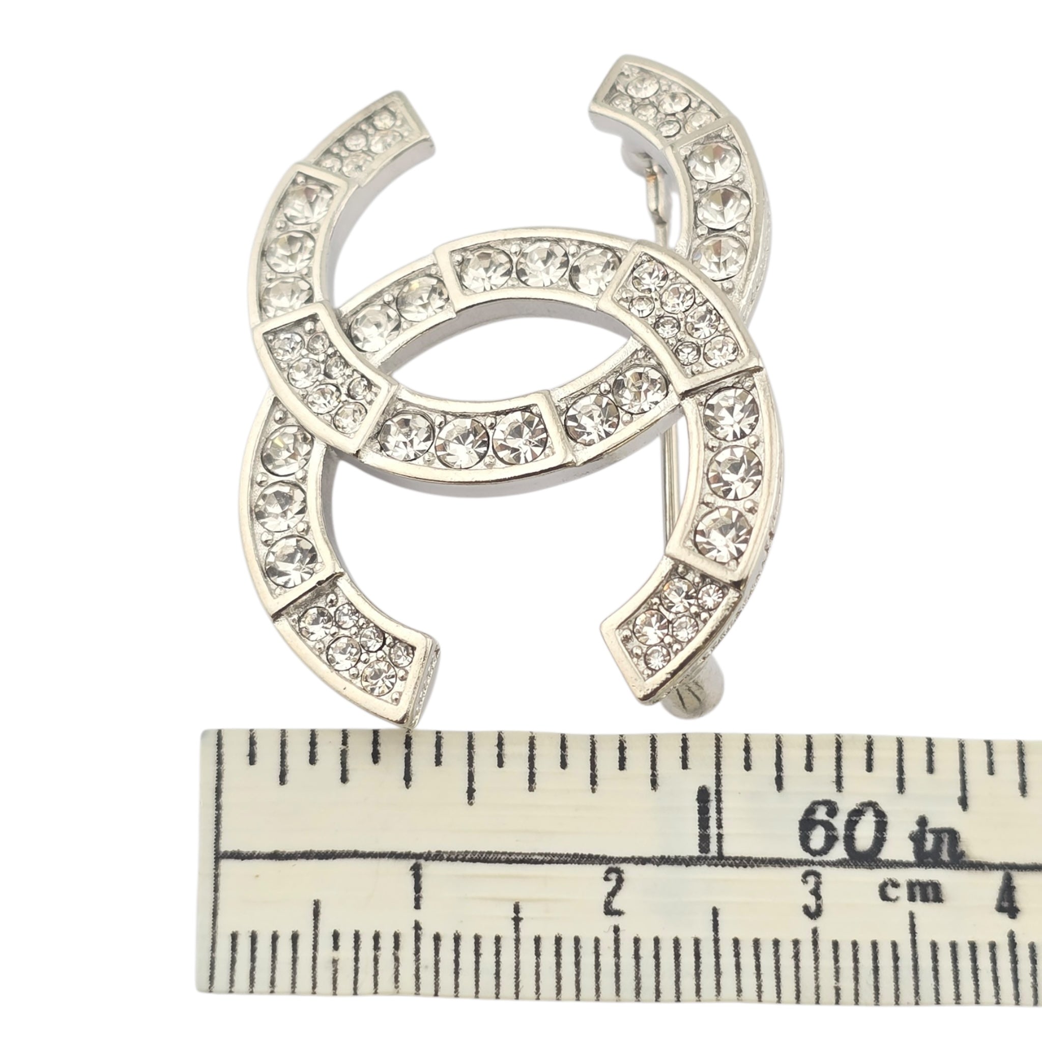 Chanel CC Silver Crystals Brooch 2020 CHANEL
