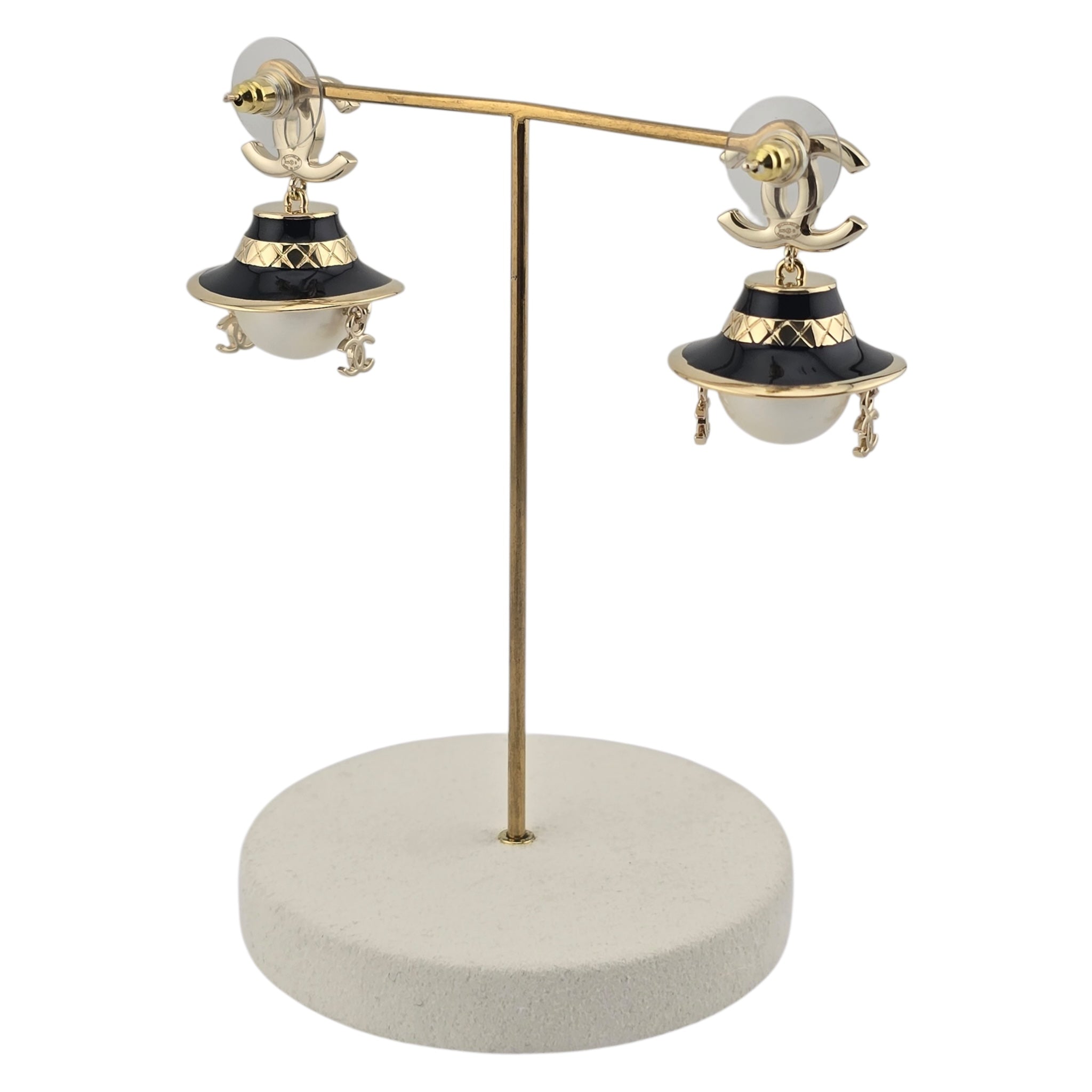 Chanel CC Robot Gabrielle Doll Black Earrings 25B CHANEL