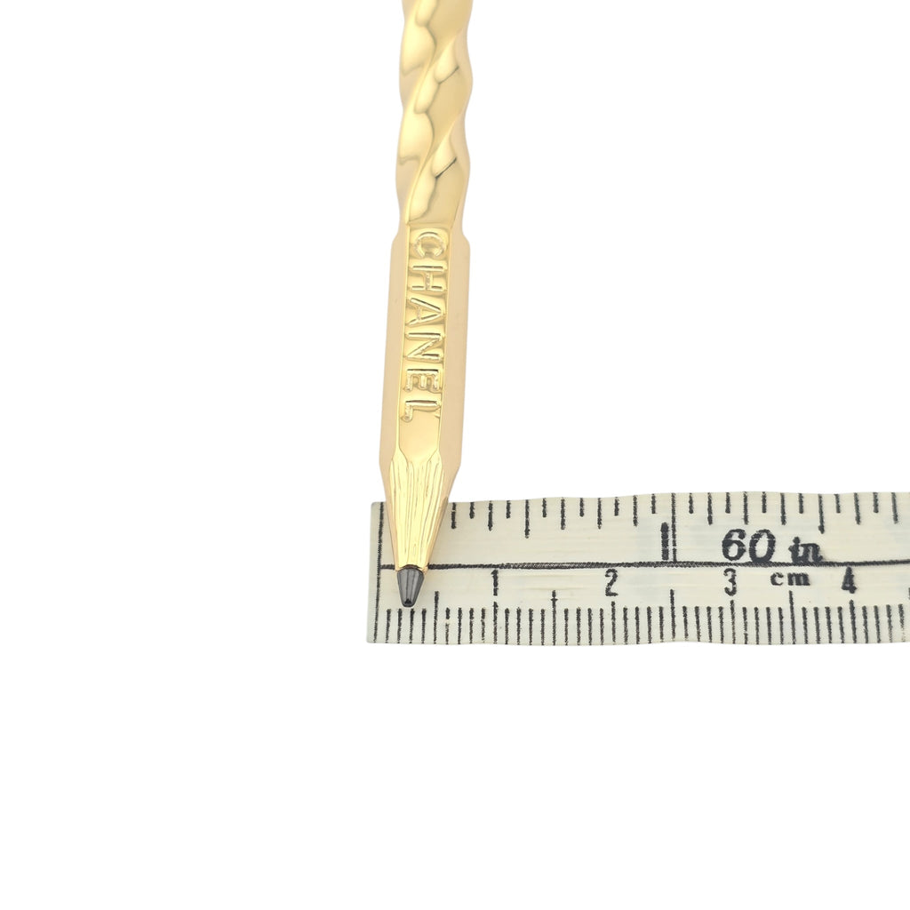 Chanel CC Gold Pencil Pendant Necklace 2025 CHANEL