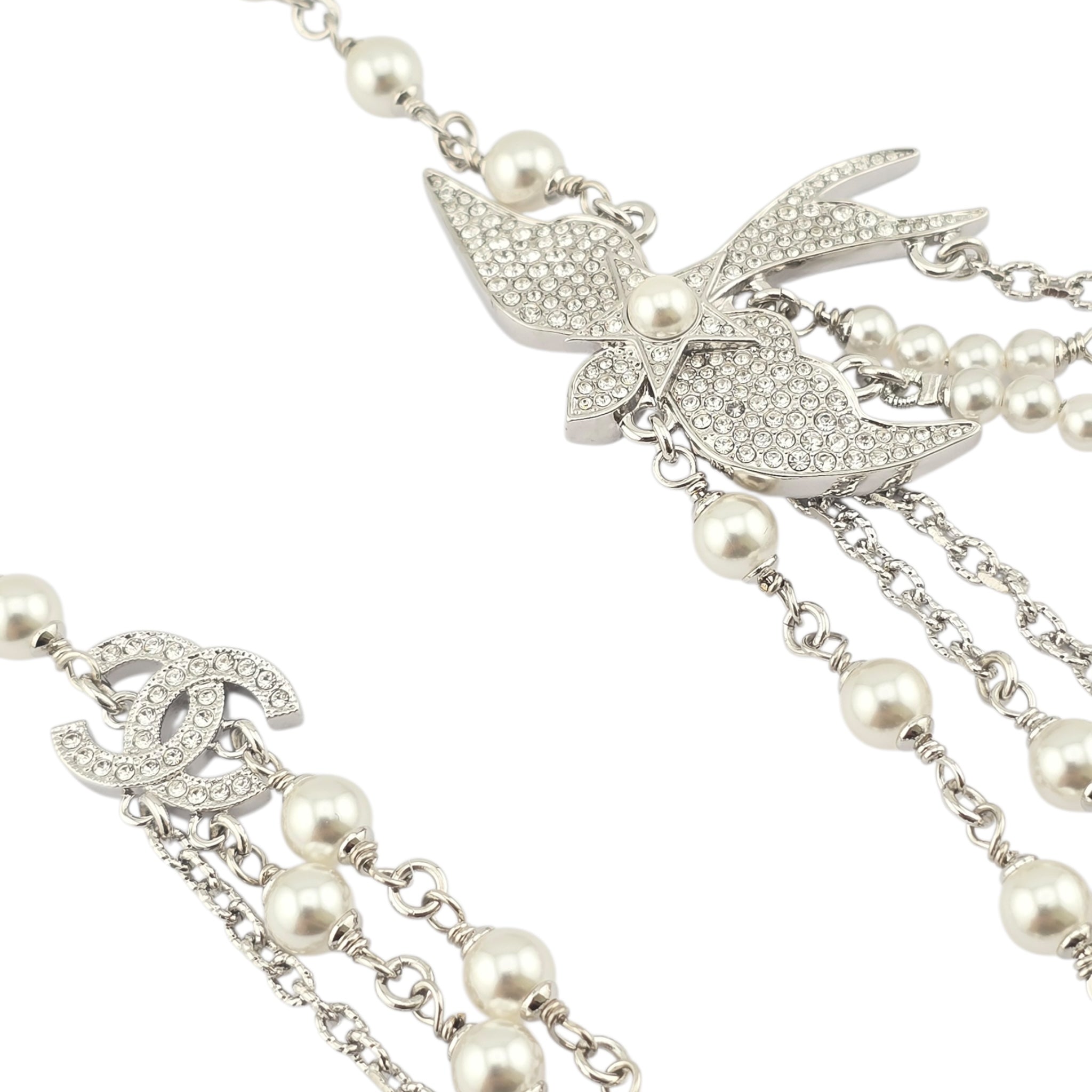 Chanel CC Silver Bird Long Belt / Necklace SS25 CHANEL