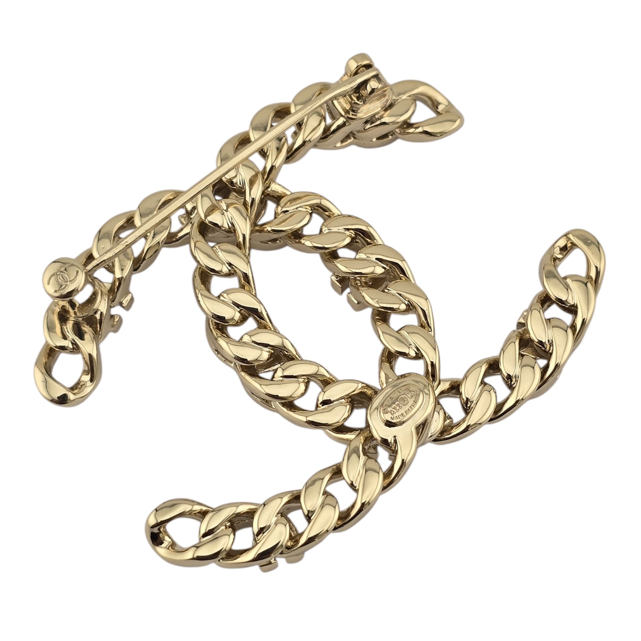 Chanel CC Crystal Gold Brooch 2022 CHANEL
