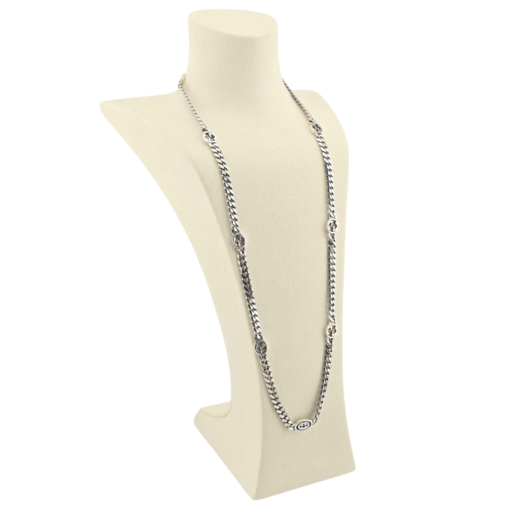 GUCCI GG Interlocking Silver Necklace GUCCI