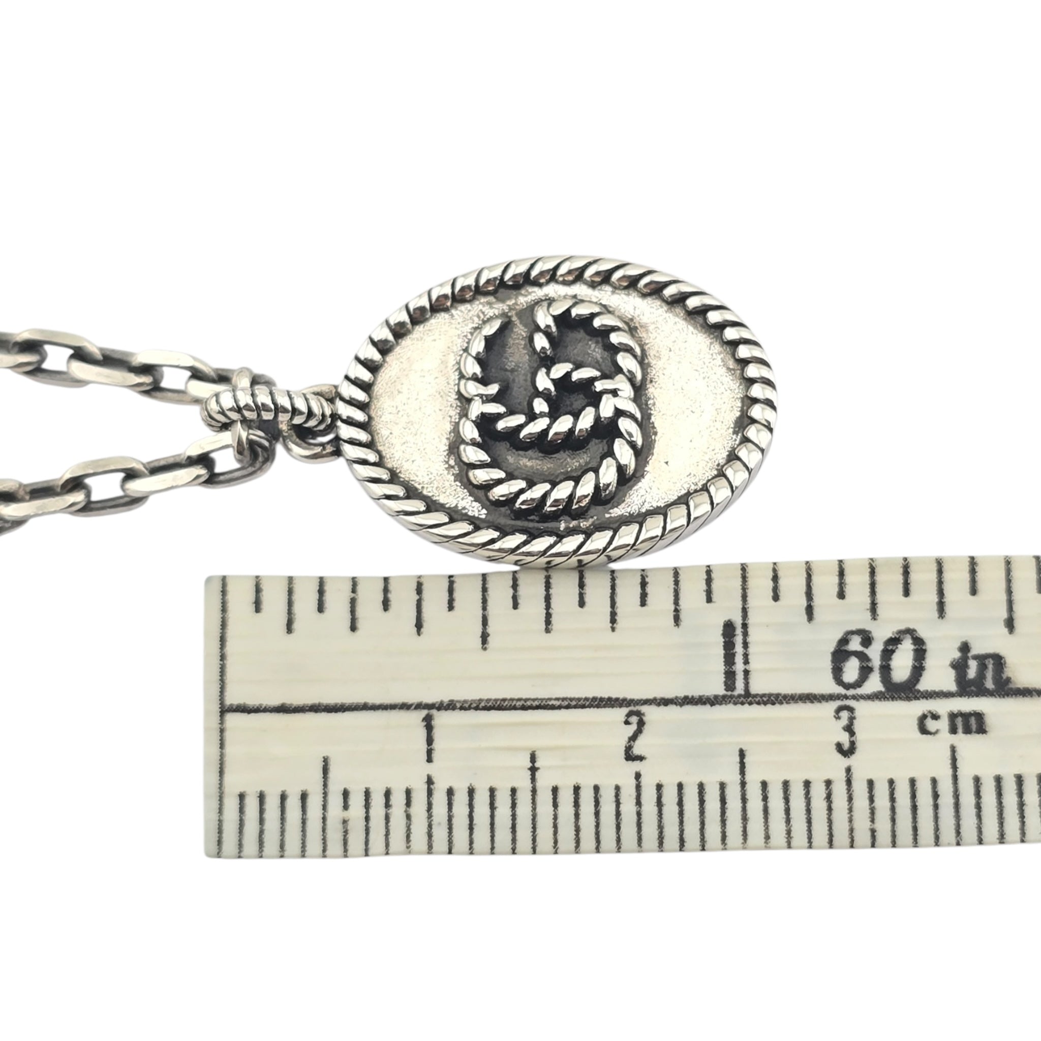 GUCCI GG Interlocking Pendant Silver Necklace GUCCI