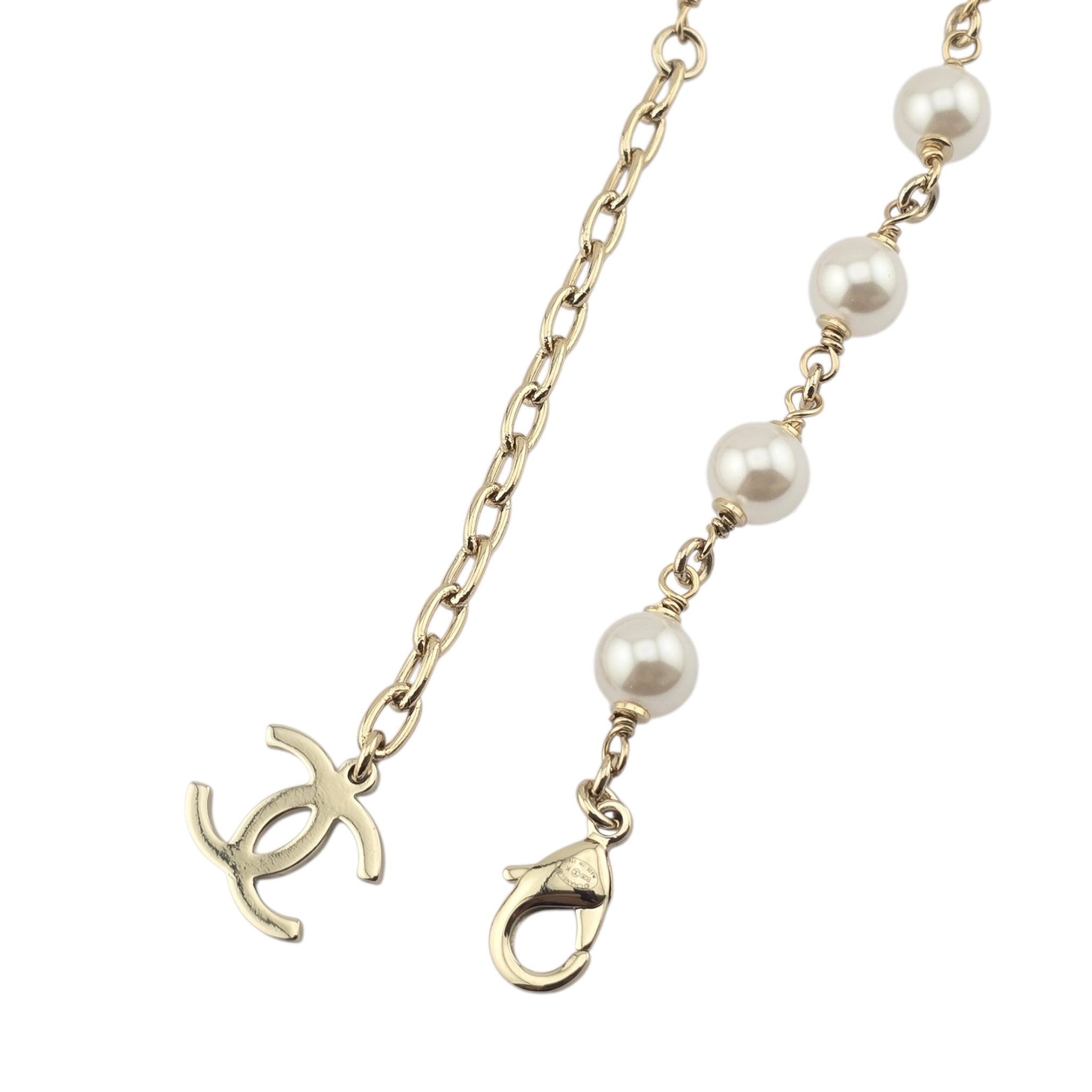 Chanel CC Faux Pearl Gold Long Necklace 2026