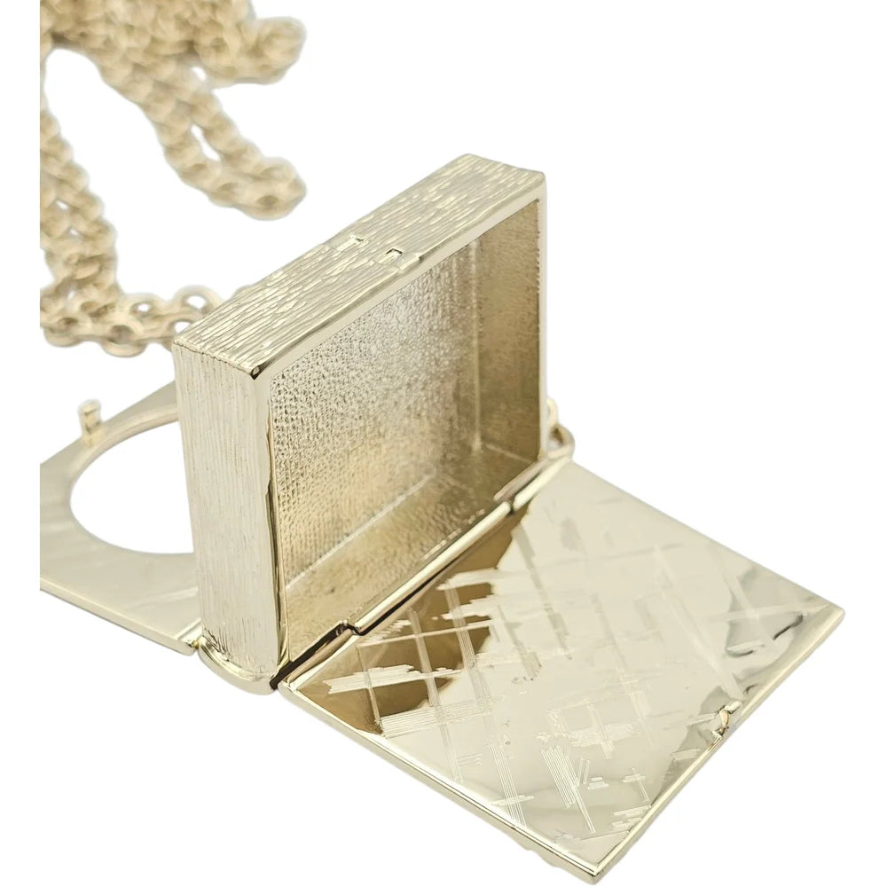 Chanel Enamel Lion Book Locket Pendant Necklace Cruise 2022 CHANEL
