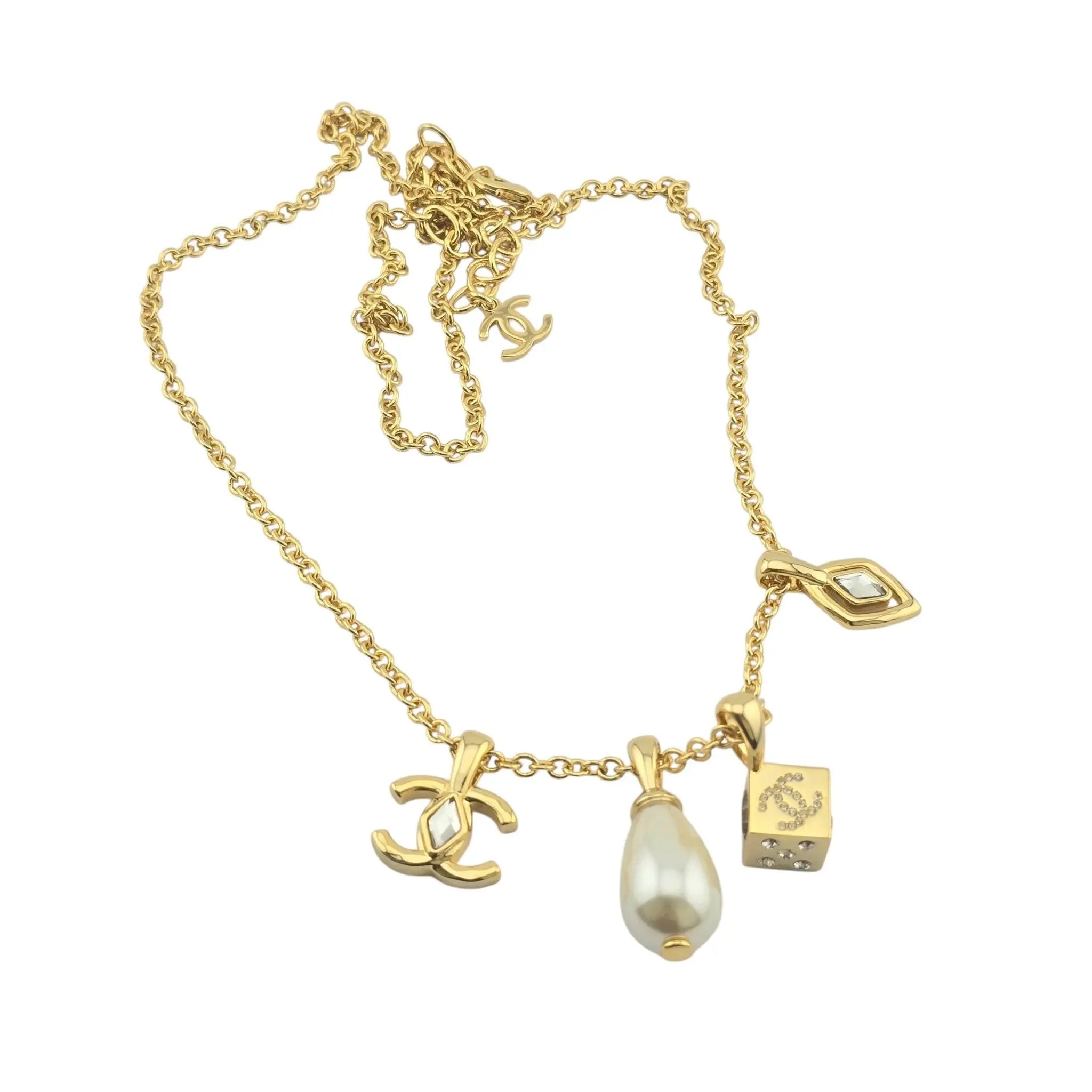 hanel CC Charms Gold Necklace 2023 CHANEL
