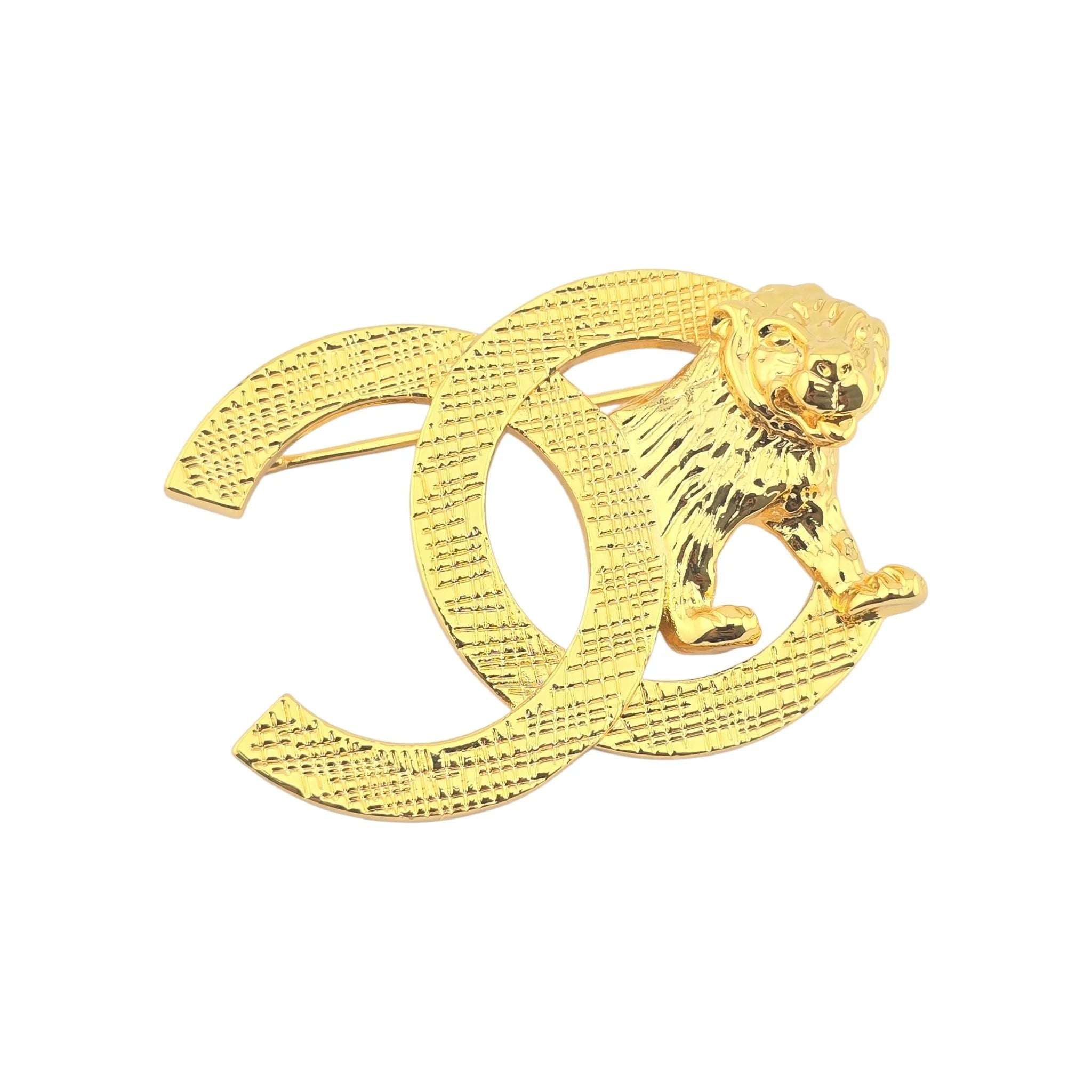 Chanel CC Gold Lion Brooch 2022 CHANEL