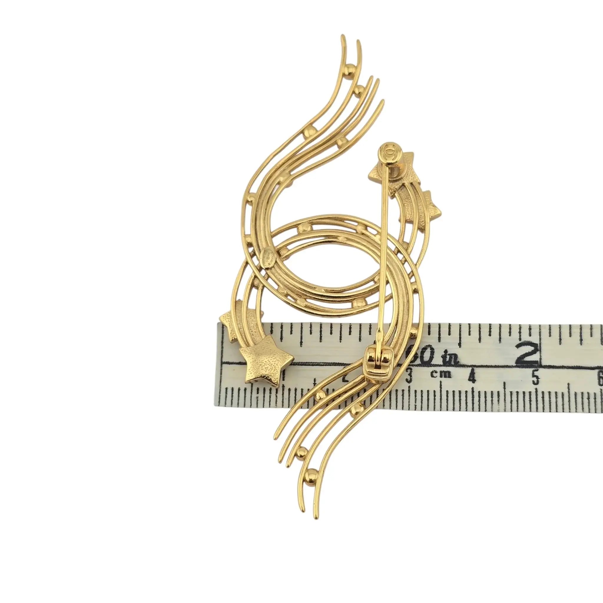 Chanel CC Gold Pearl White Star Brooch B24 CHANEL