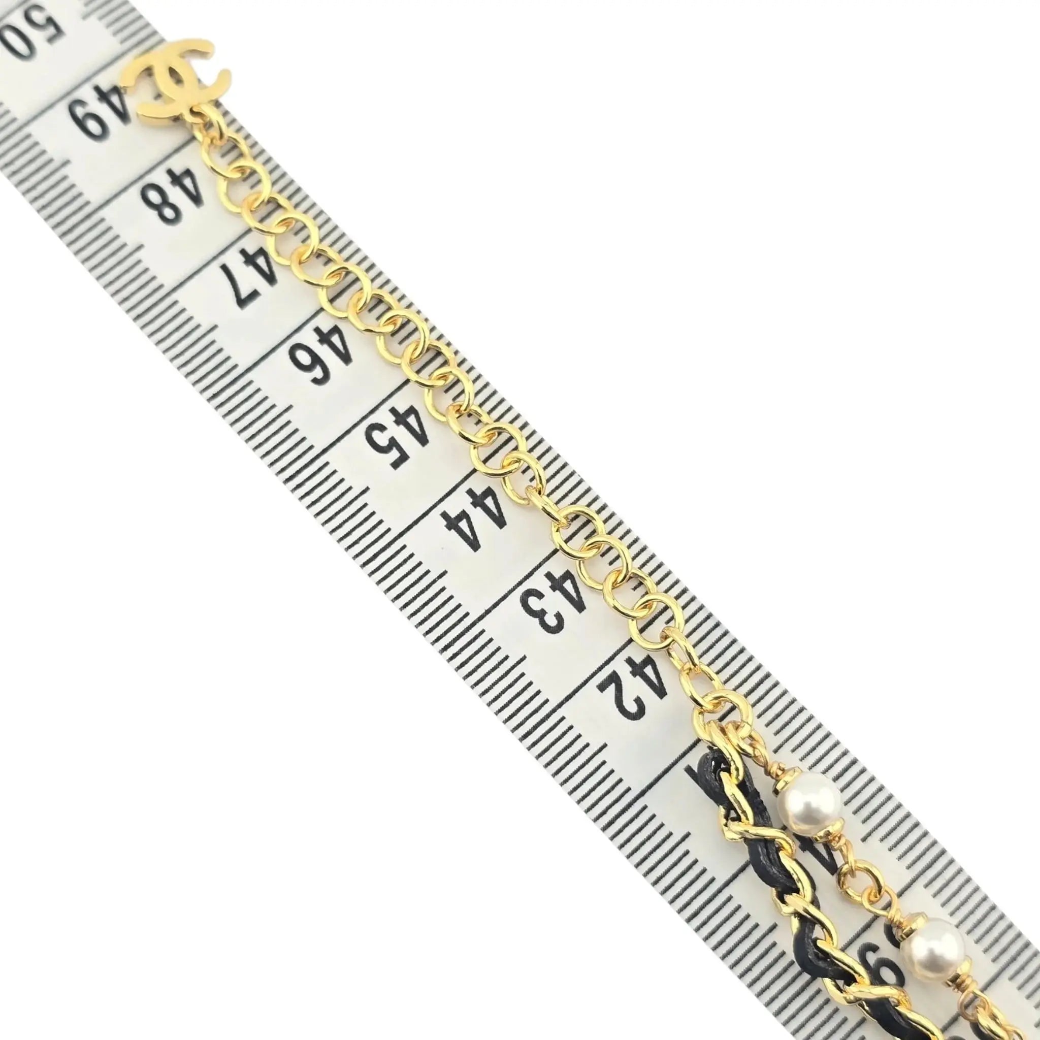 Chanel CC Faux Pearl Leather Necklace 2024 CHANEL