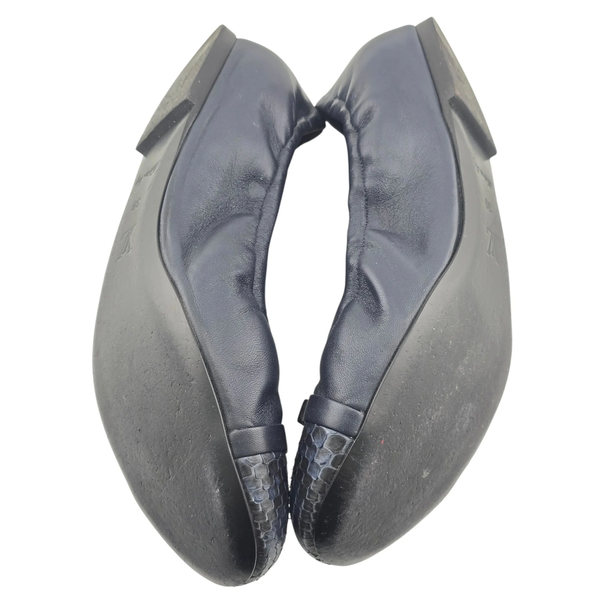 Louis Vuitton LV Flirty Navy Blue Python Ballet Flats 39 LOUIS VUITTON