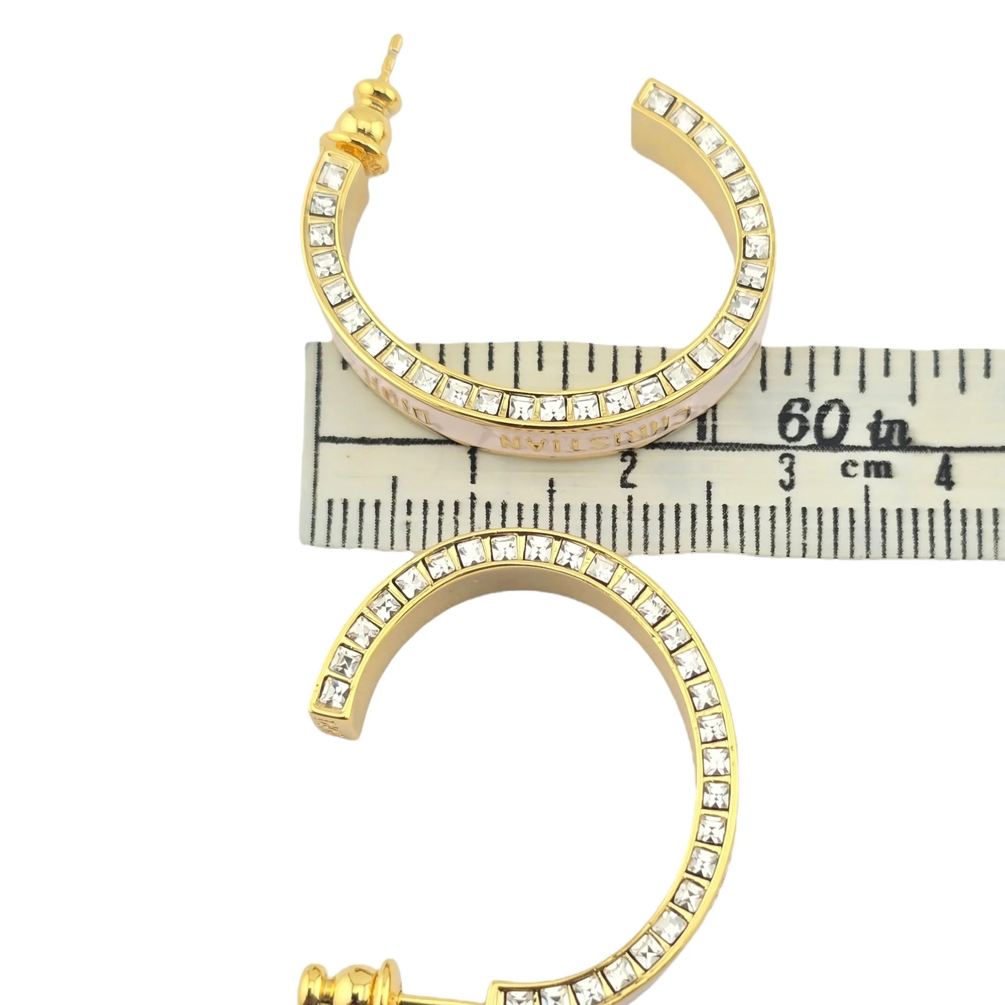 Christian Dior Large Dior Night Code Hoop Pink Earrings DIOR