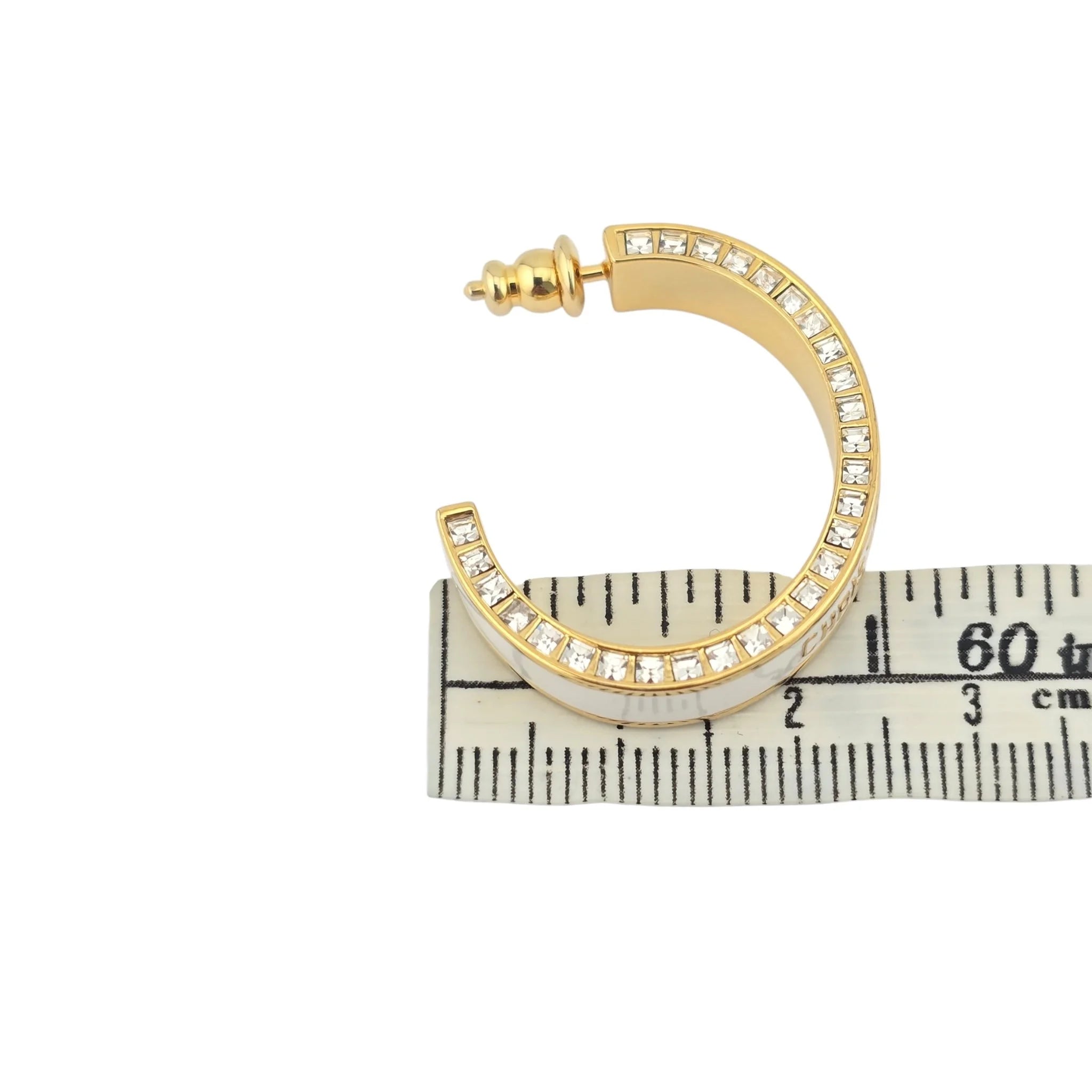 Christian Dior Large Dior Night Code Hoop White Earrings DIOR