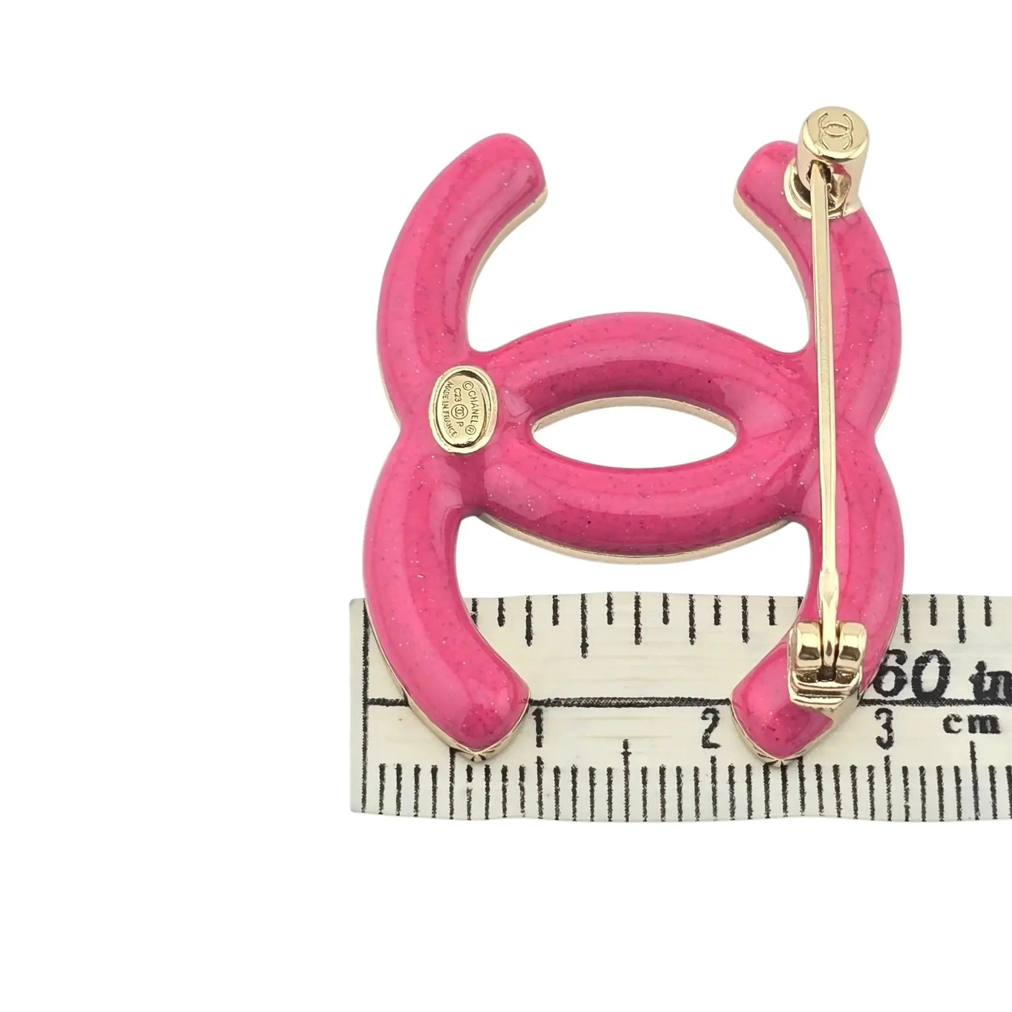 Chanel CC Pink Crystal Brooch 2023 CHANEL