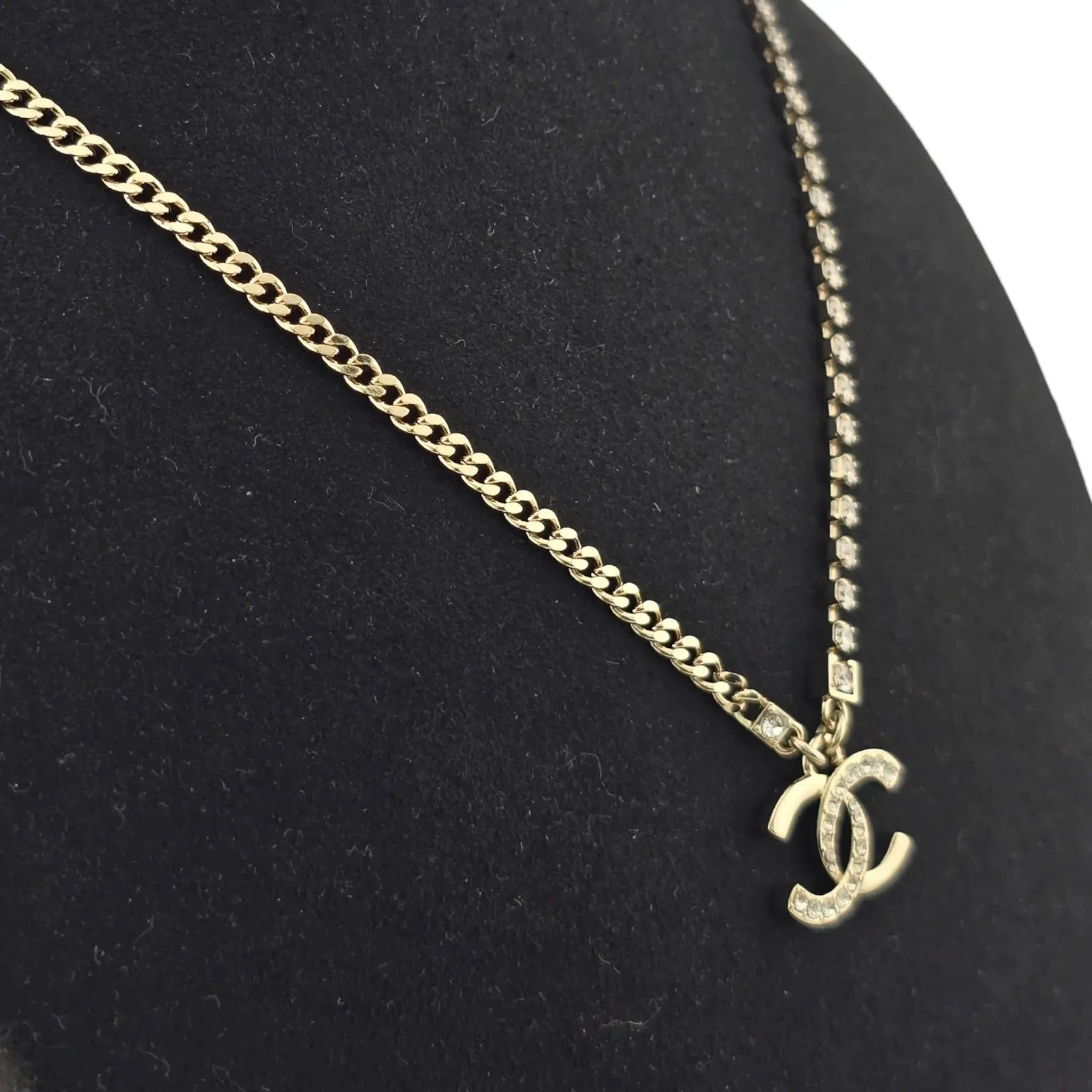 Chanel CC Gold Crystal Chain Necklace 2024 CHANEL