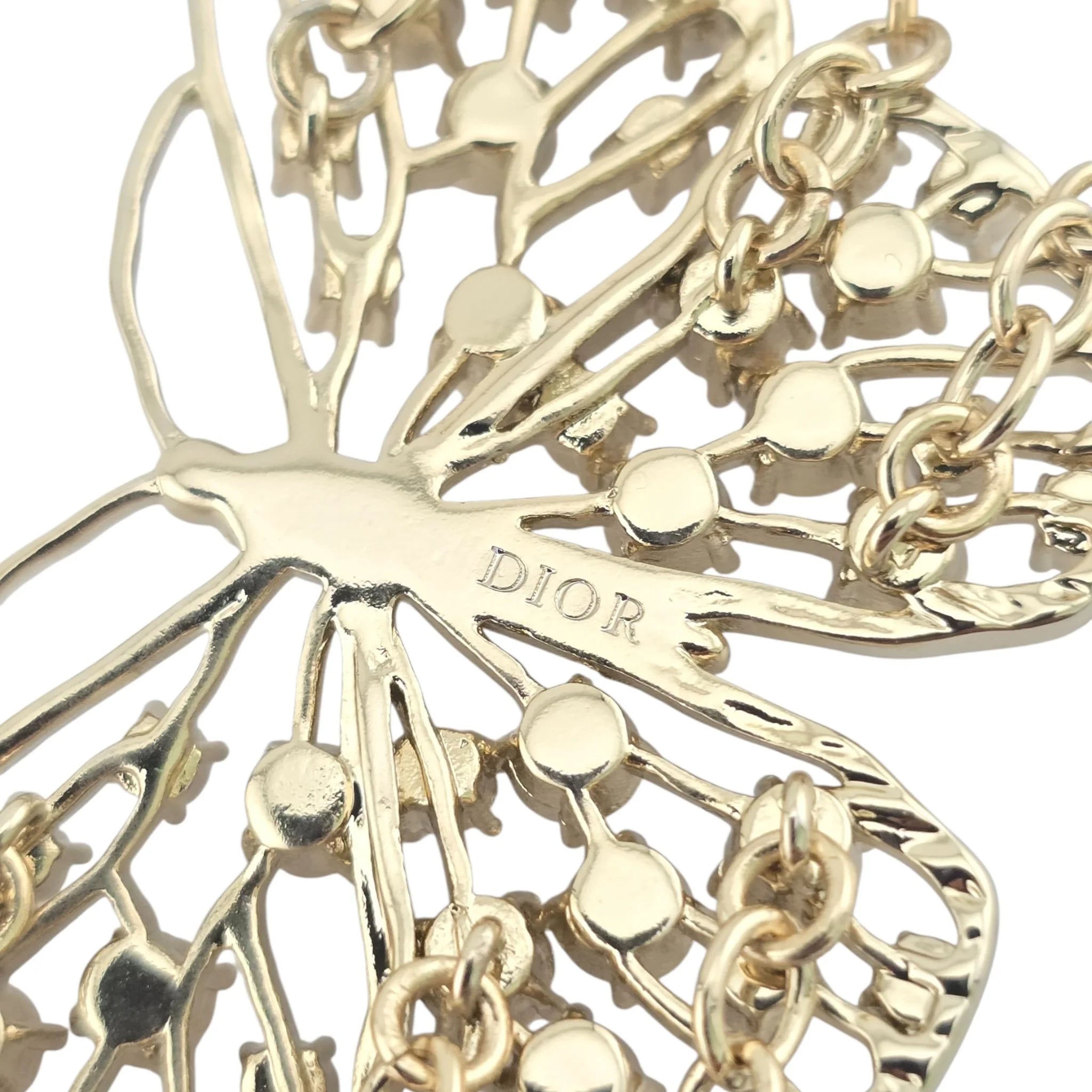 Christian Dior Toile de Jouy Papillon Butterfly Choker Necklace DIOR