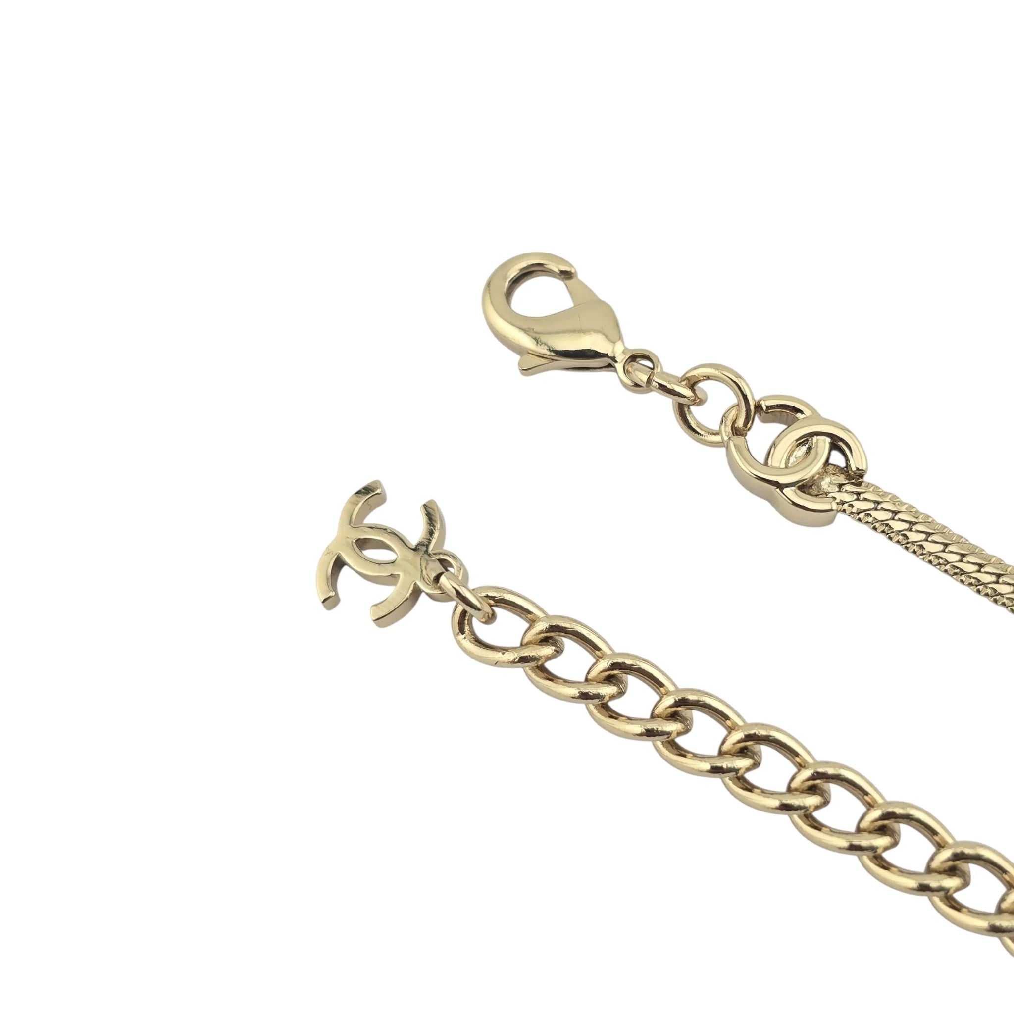 Chanel CC Thin Choker Necklace Gold 2024 CHANEL