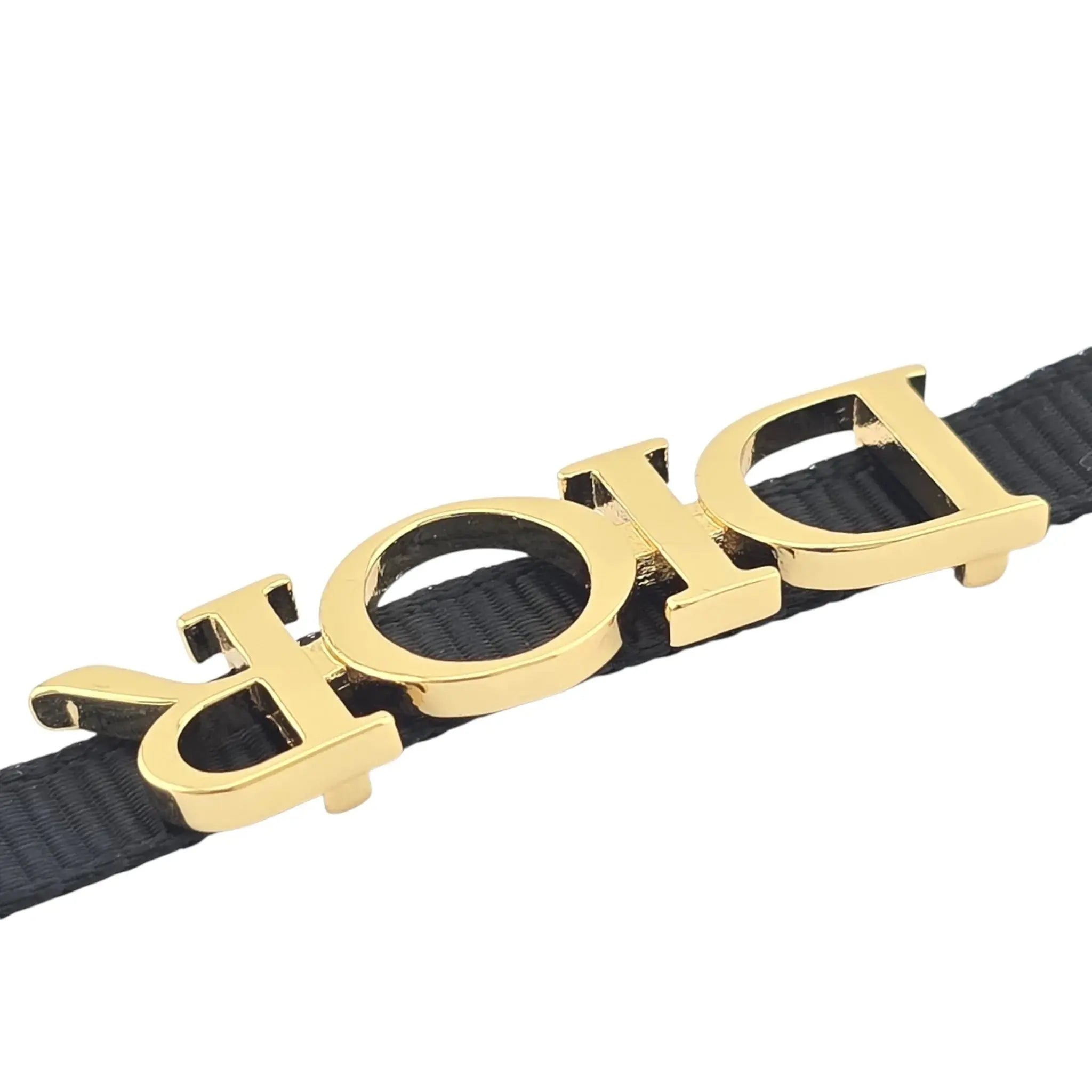 Christian Dior Black Gold Fabric Choker Necklace DIOR