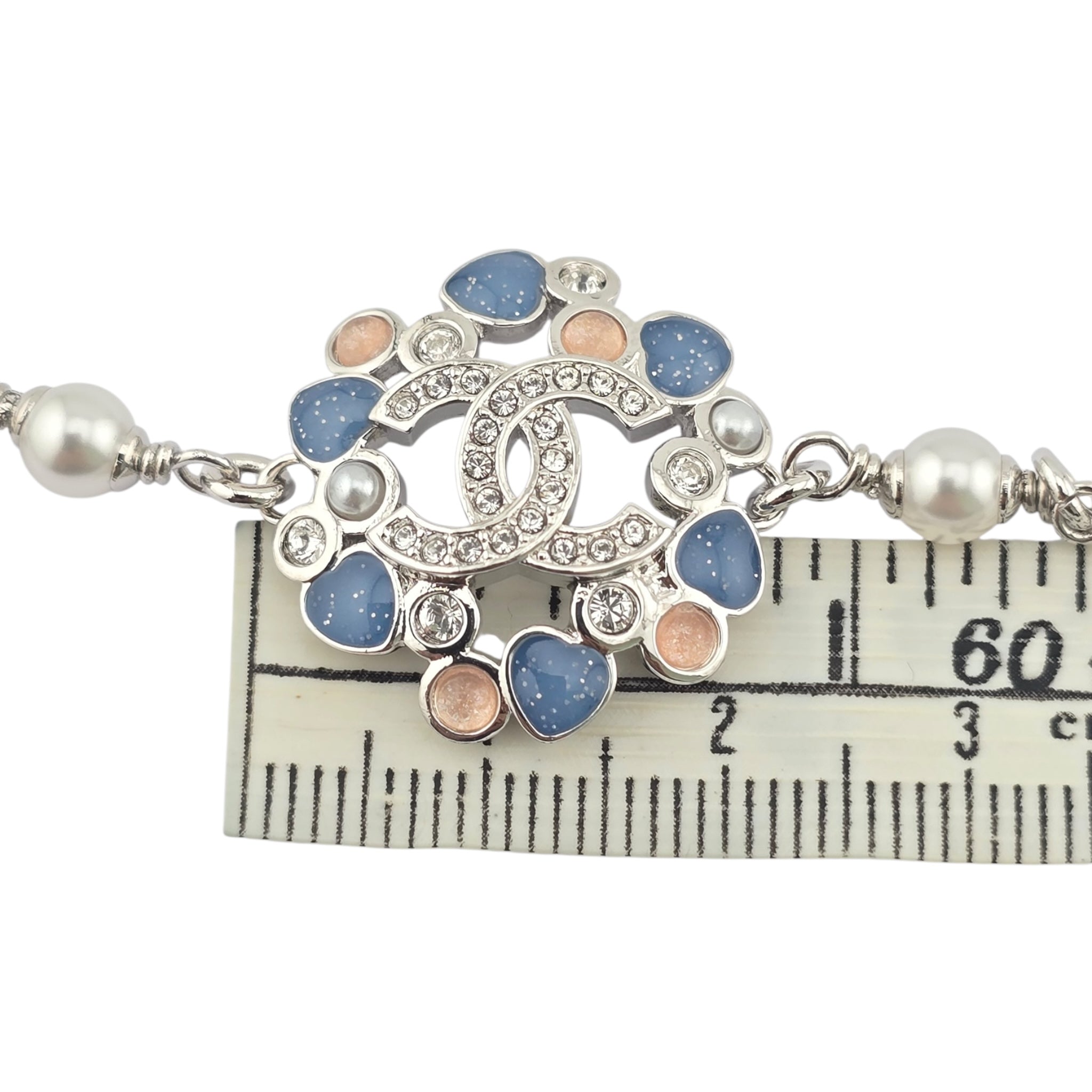 Chanel CC Silver Resin Pendant Necklace 2025 CHANEL