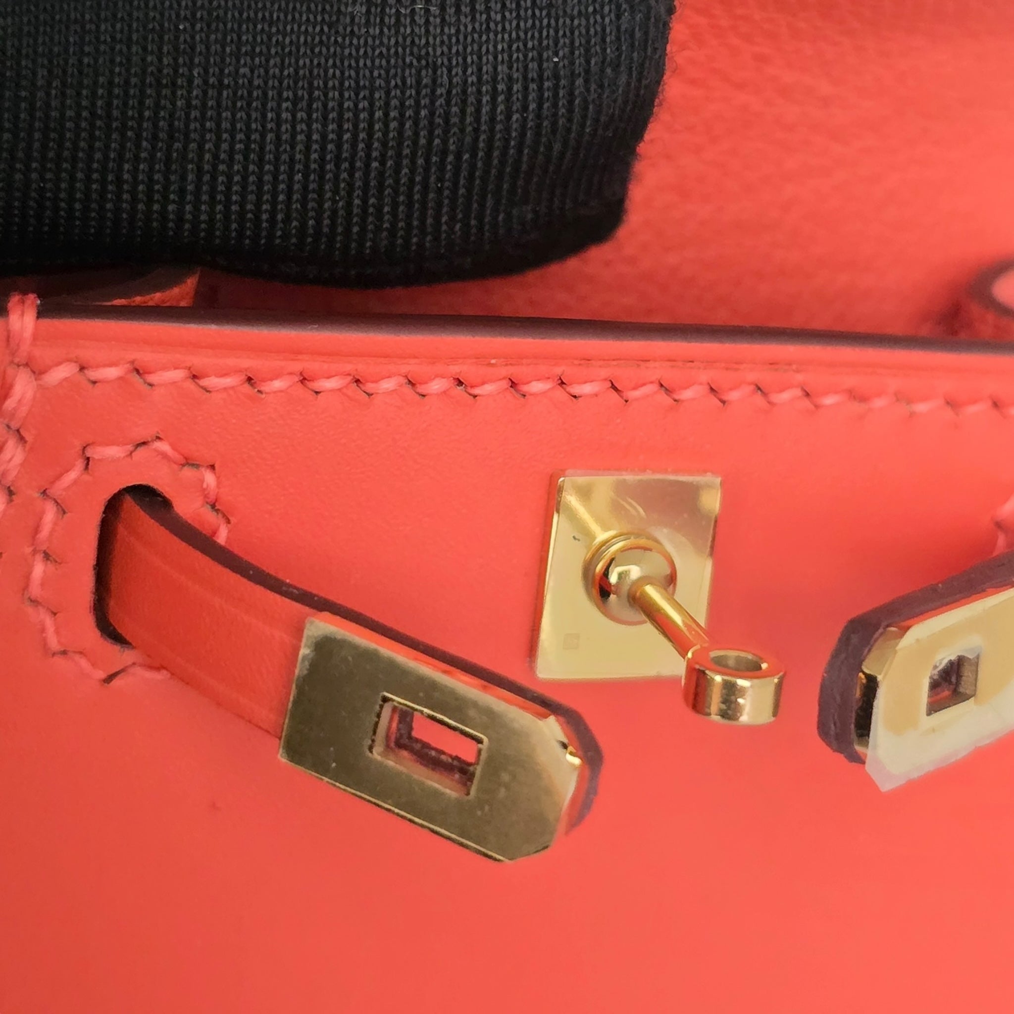 Hermes Tadelakt Mini Kelly Twilly Bag Charm Capucine HERMES